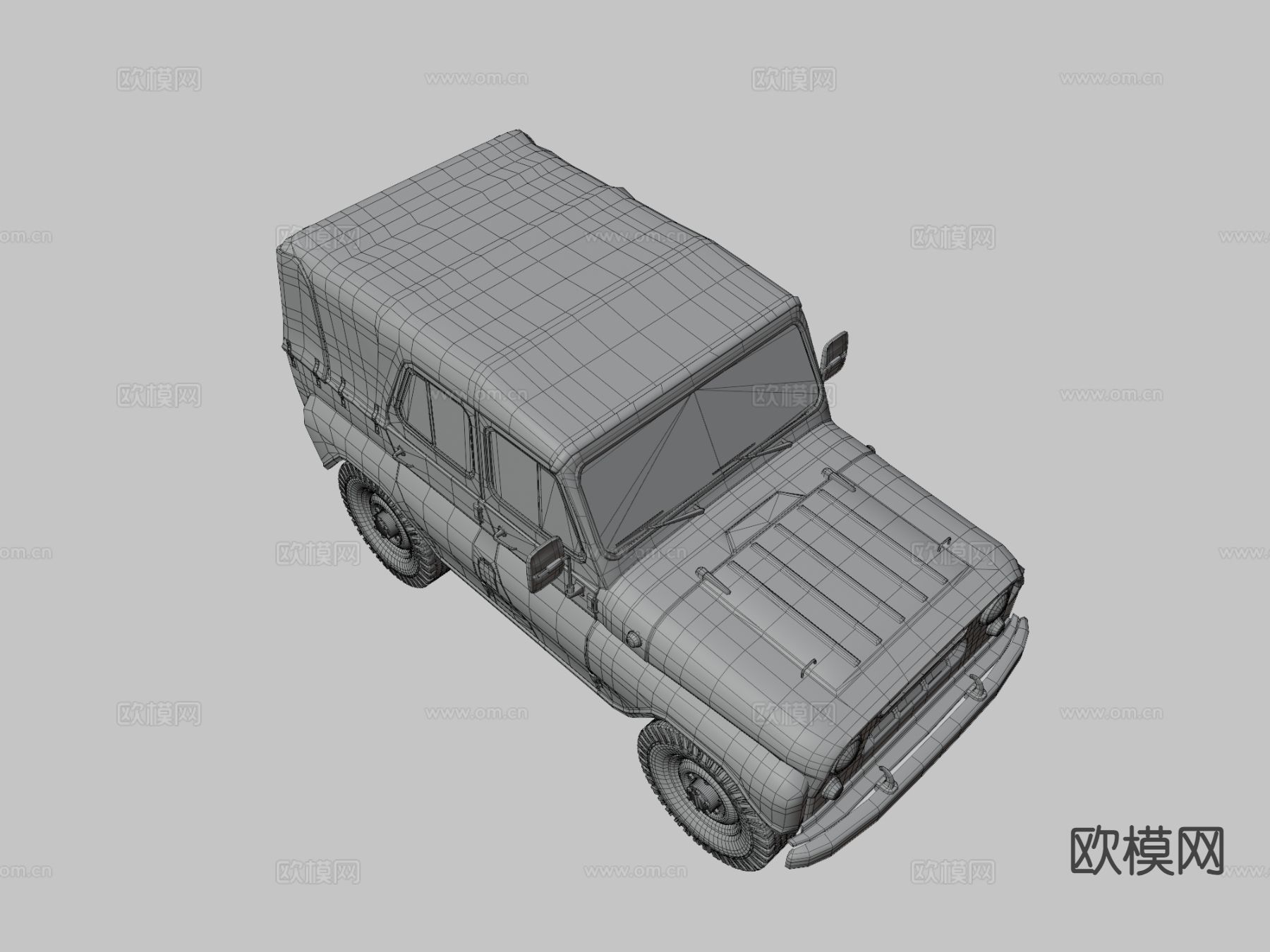 吉普车 旧汽车3d模型