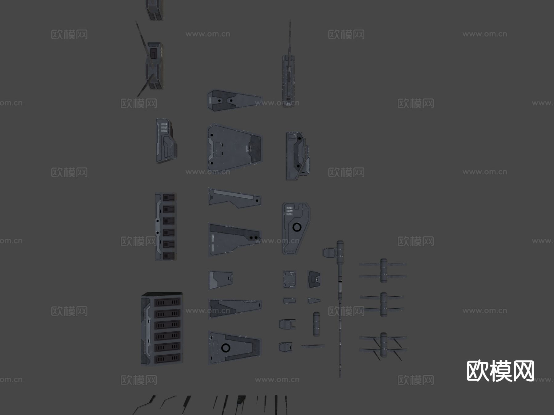 科幻太空船附加装置3d模型