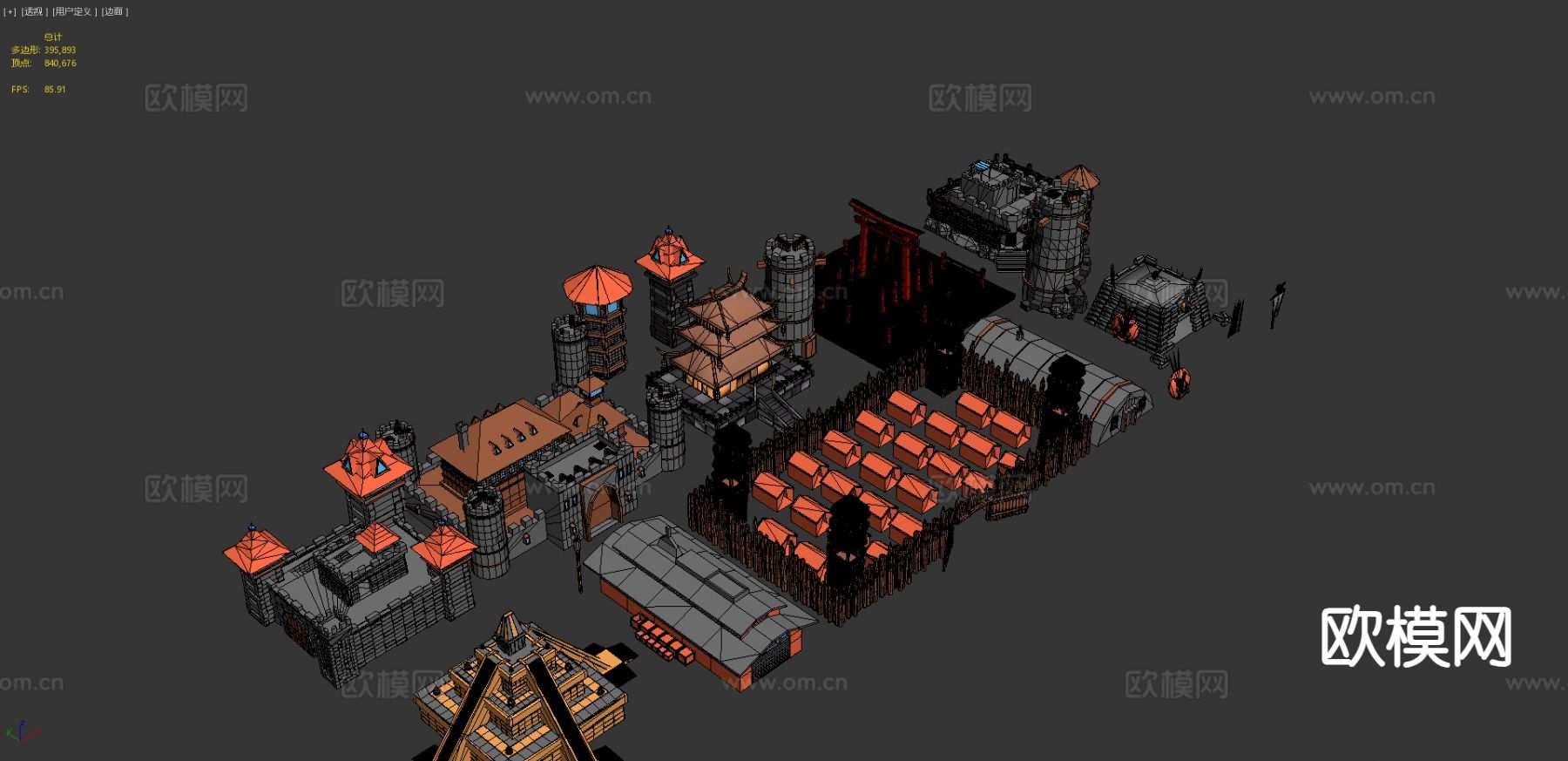 游戏包构件 战略游戏建筑 兵营构件3d模型