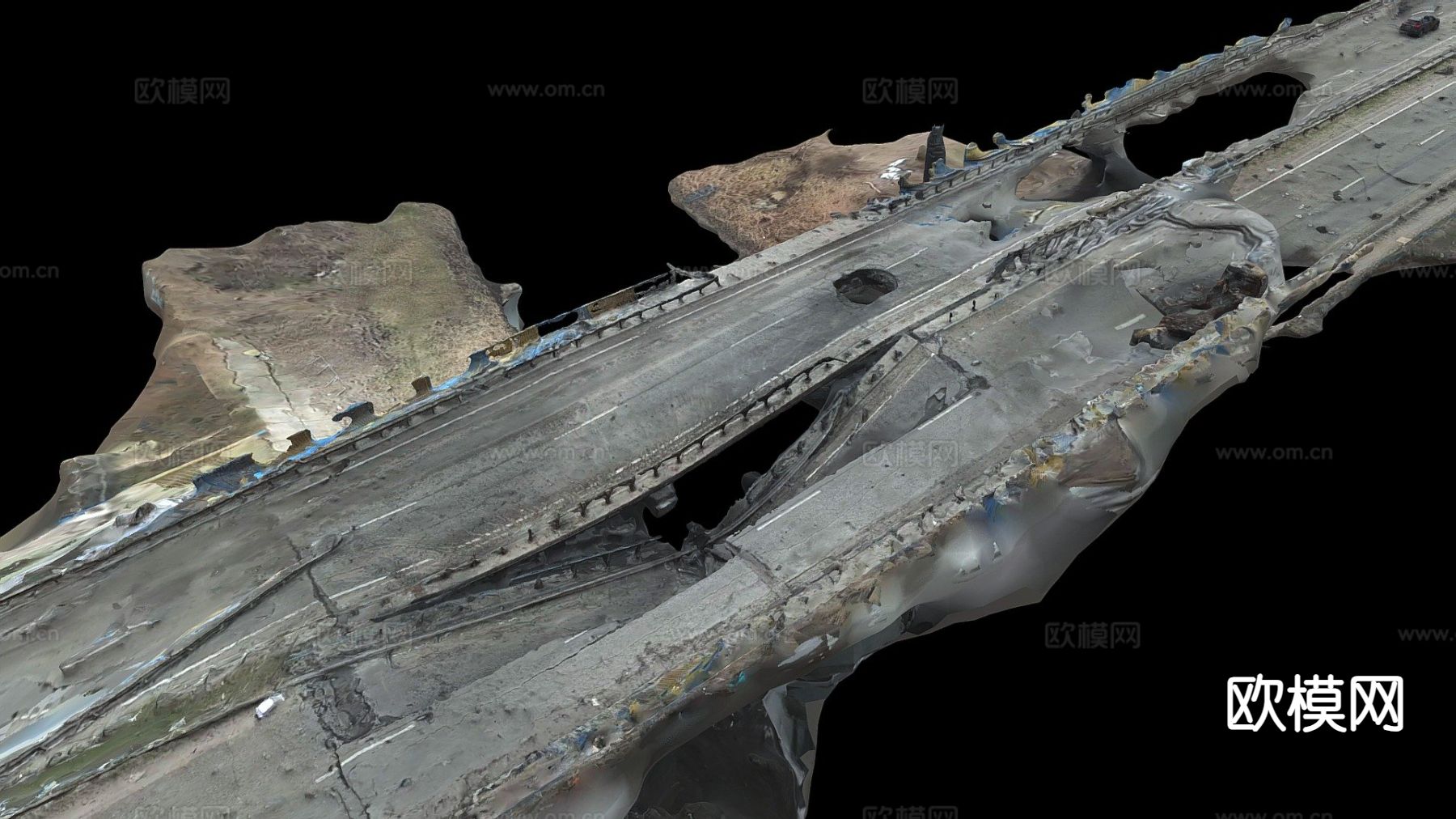 乌克兰毁坏桥梁3d模型下载（渲染图1）
