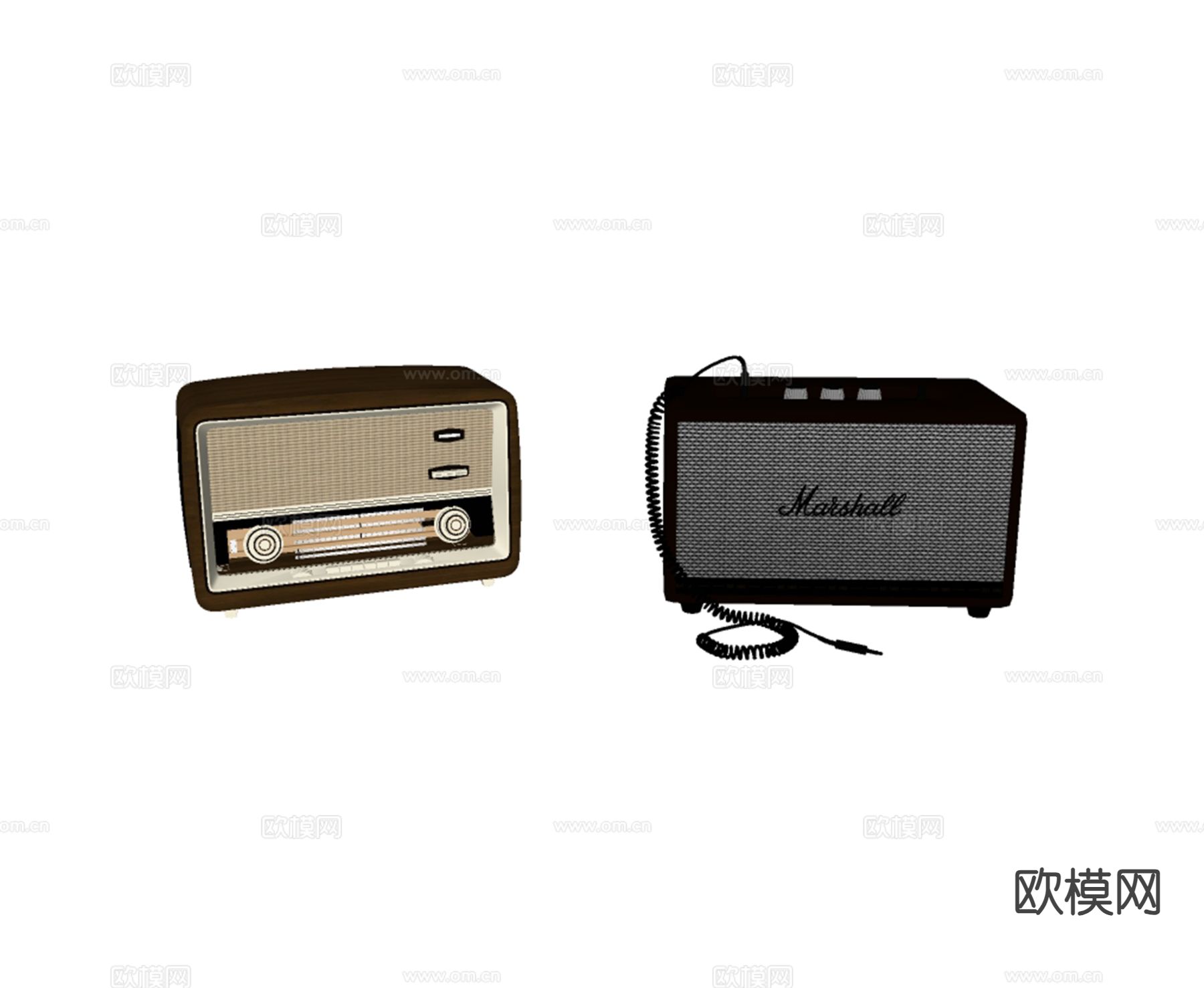 木质音响su模型下载（渲染图1）