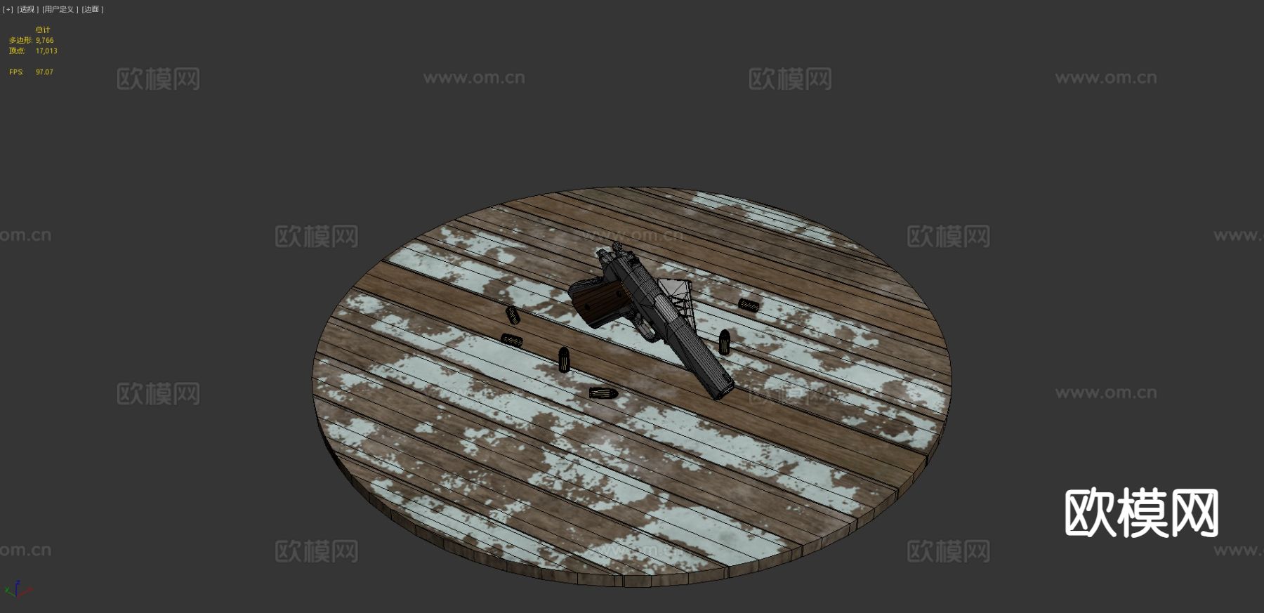 M1911手枪 枪支 枪械3d模型下载（渲染图6）