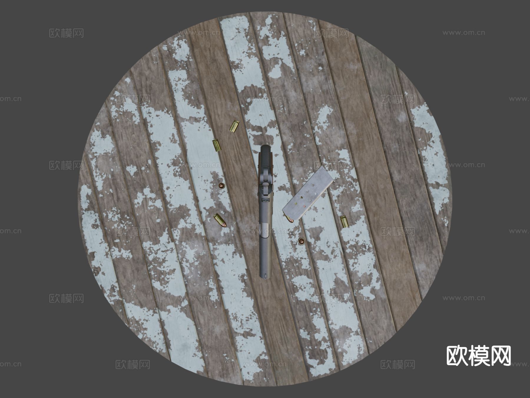 M1911手枪 枪支 枪械3d模型下载（渲染图7）