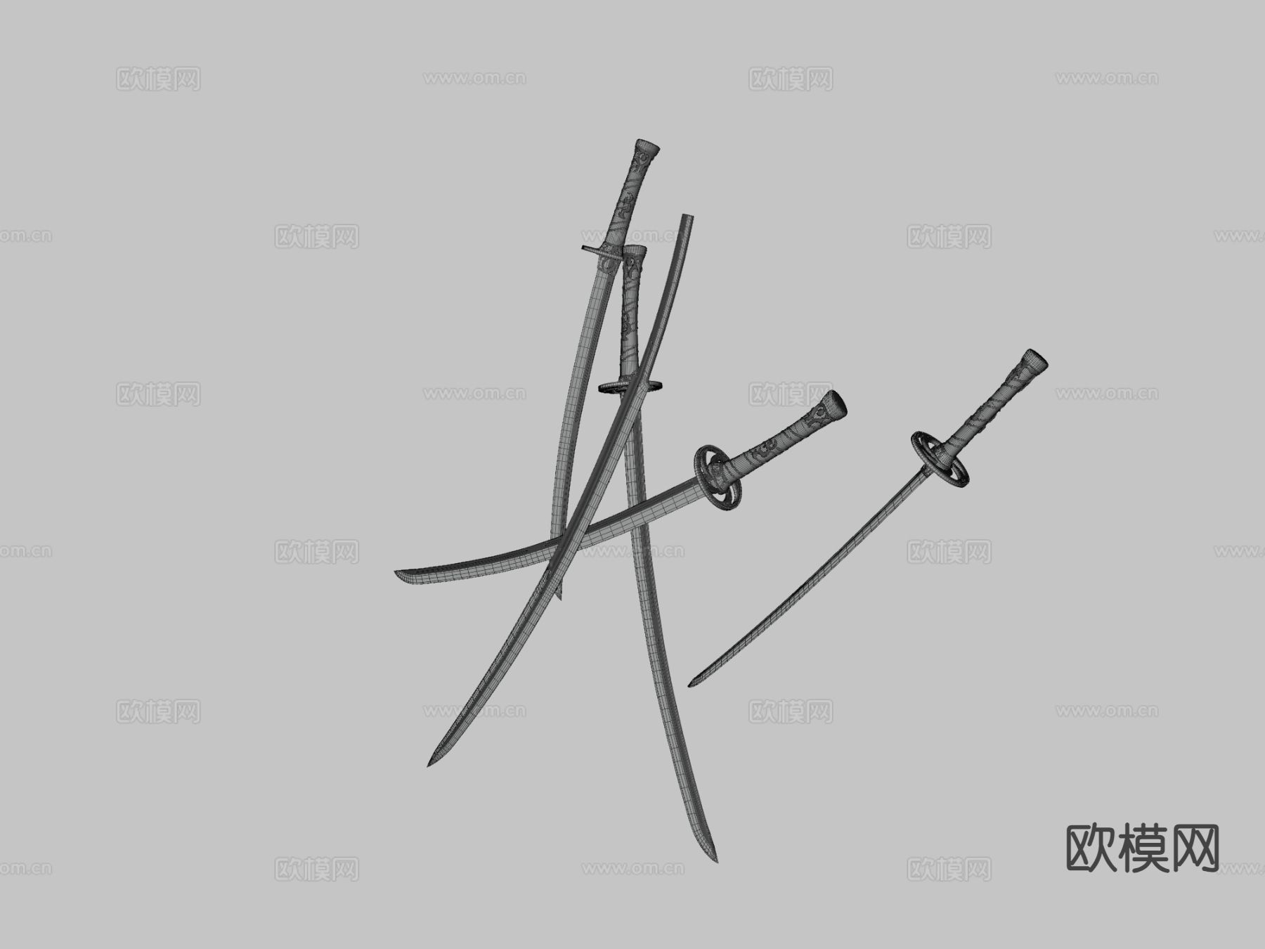 武藏剑 刀剑 长剑 剑刃 游戏道具3d模型