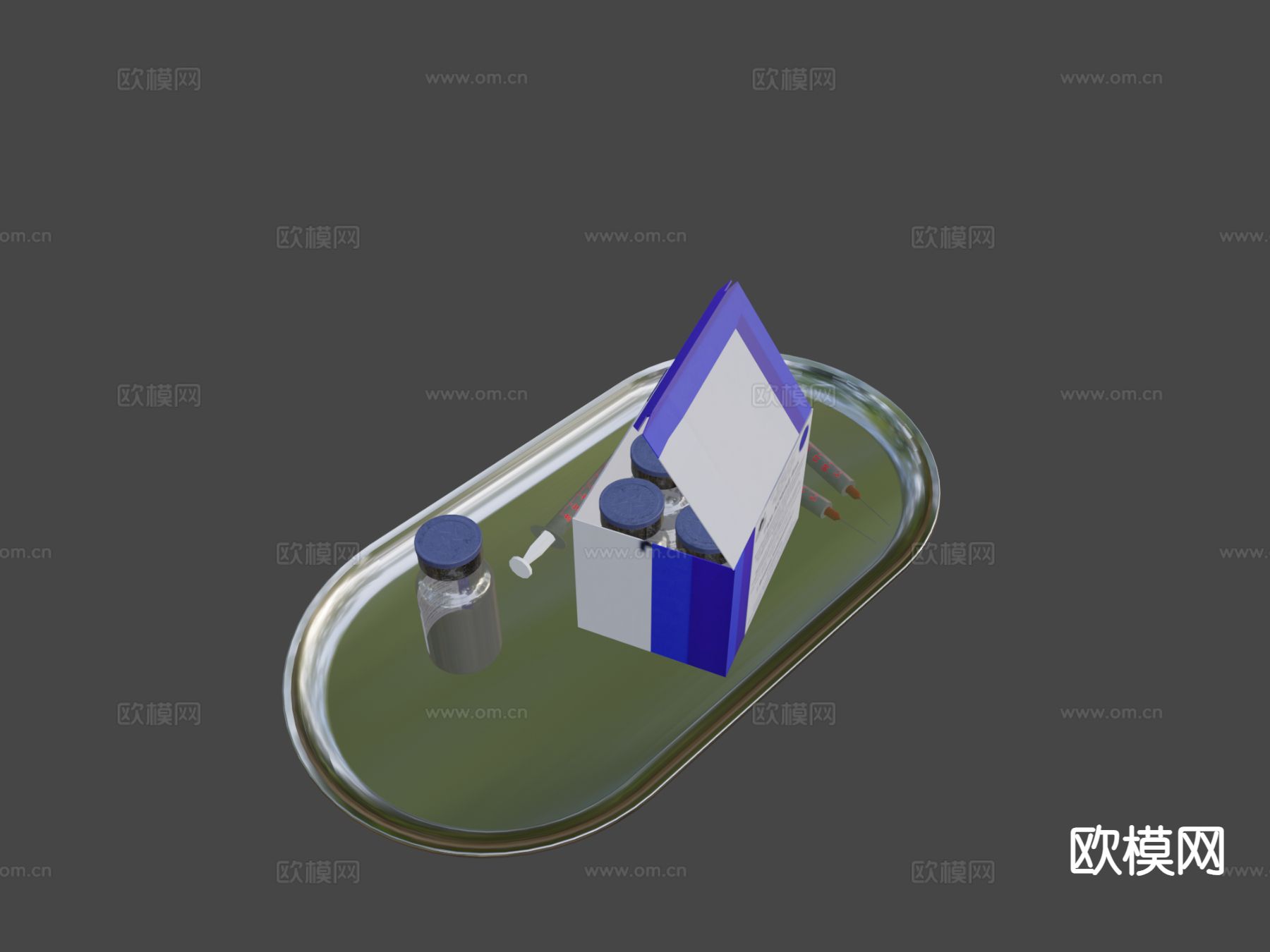 新冠疫苗6片装3d模型