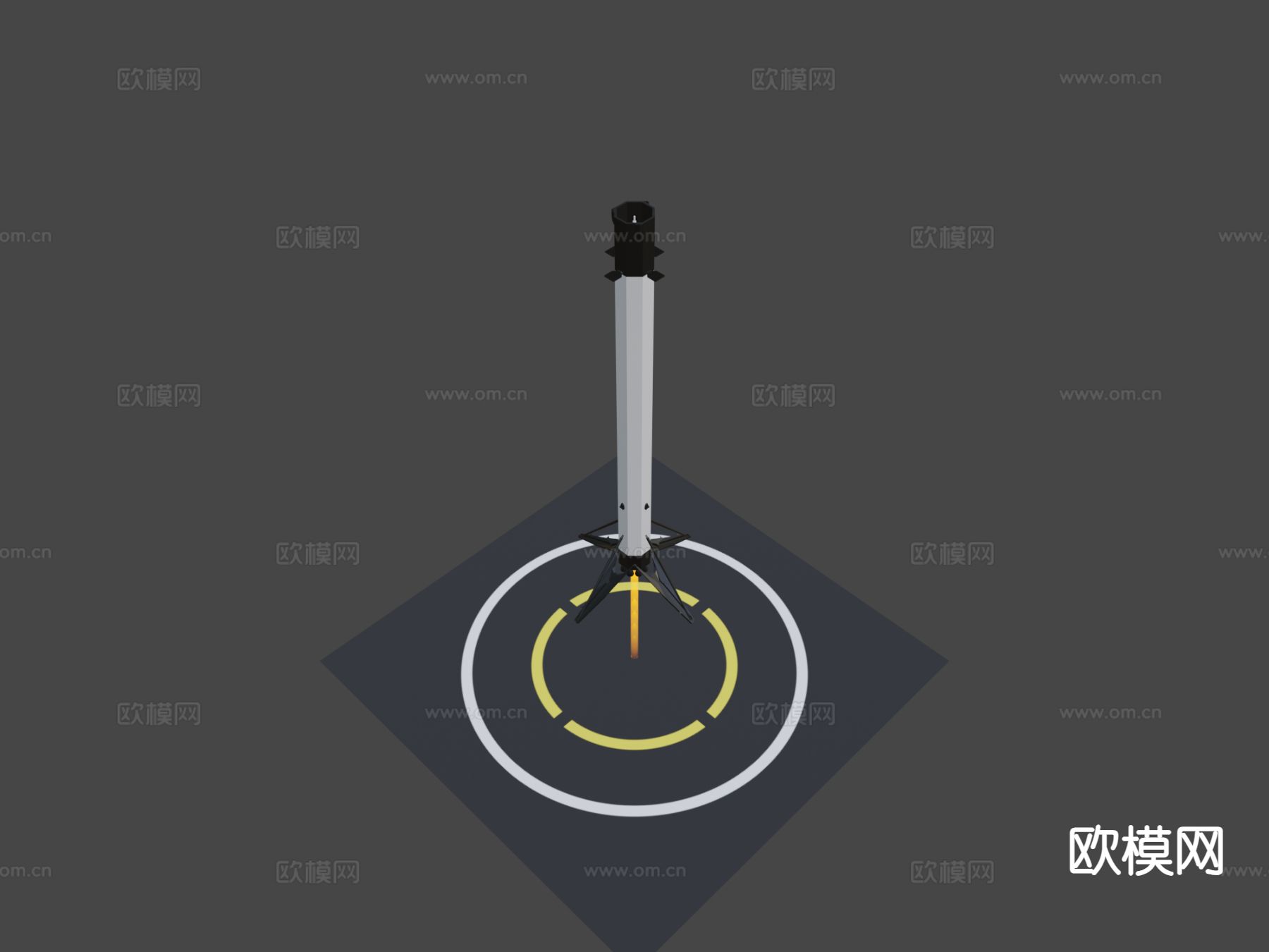 发射的火箭3d模型