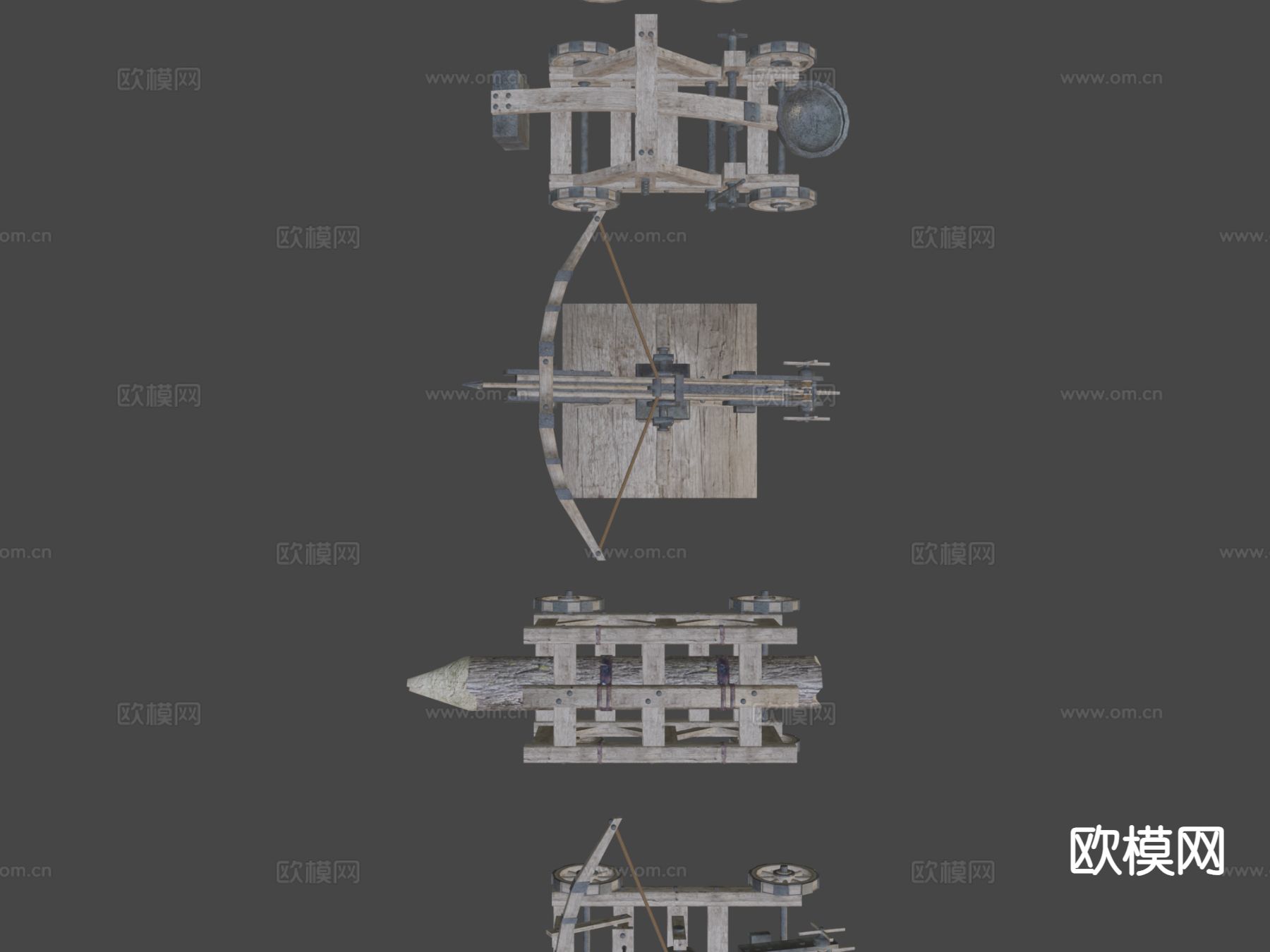 攻城武器 火箭炮 迫击炮3d模型