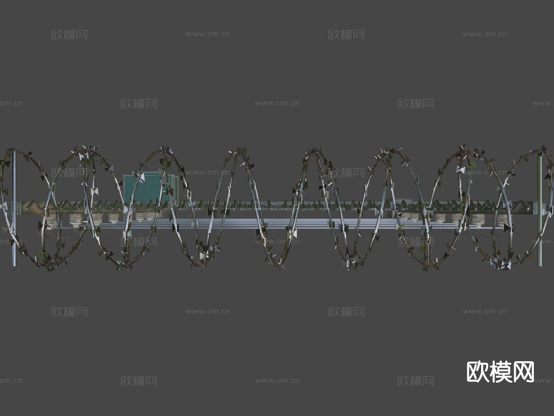 带刺电网 围栏护栏 铁丝网3d模型
