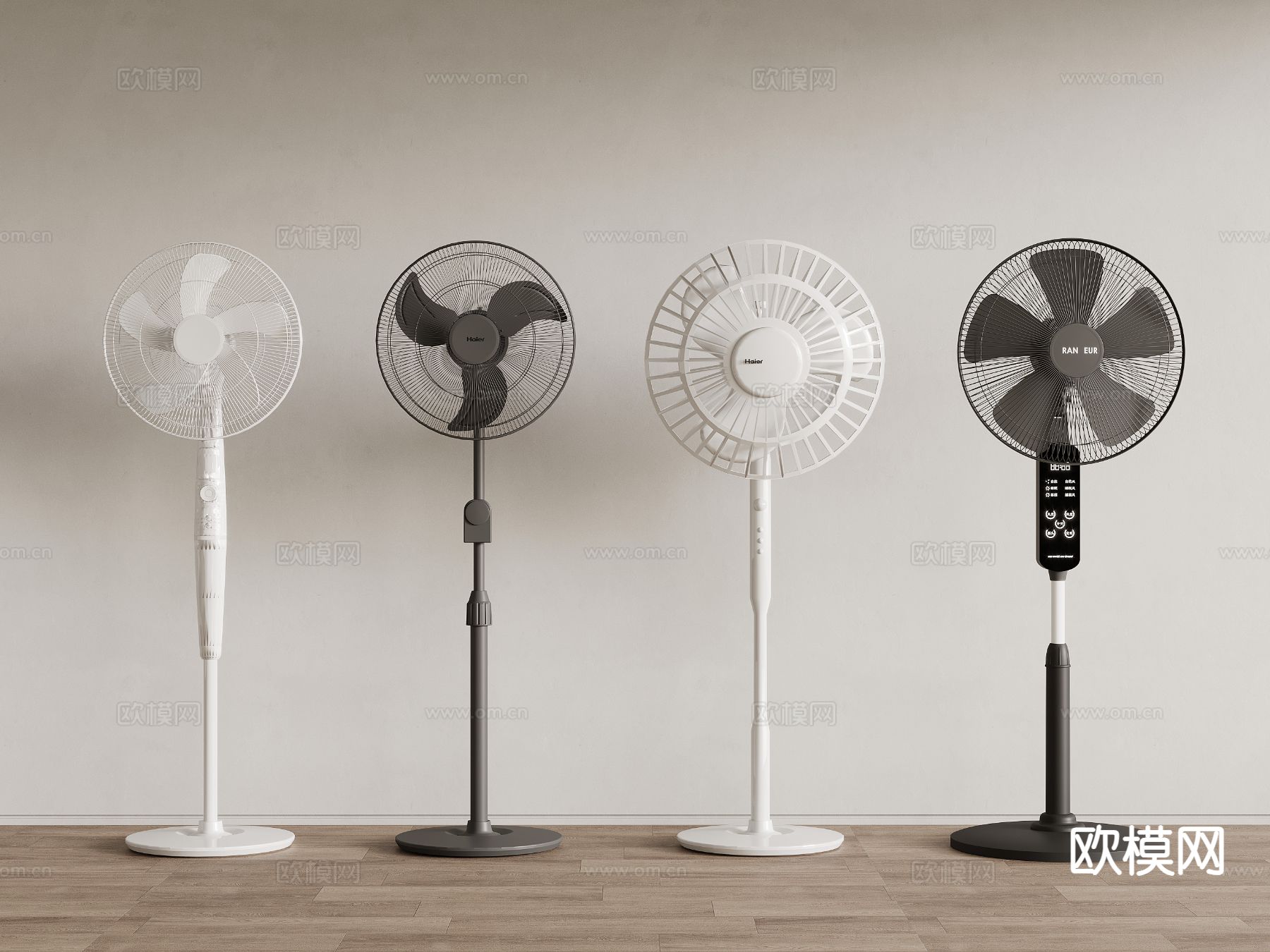 现代电风扇 落地扇su模型下载（渲染图2）
