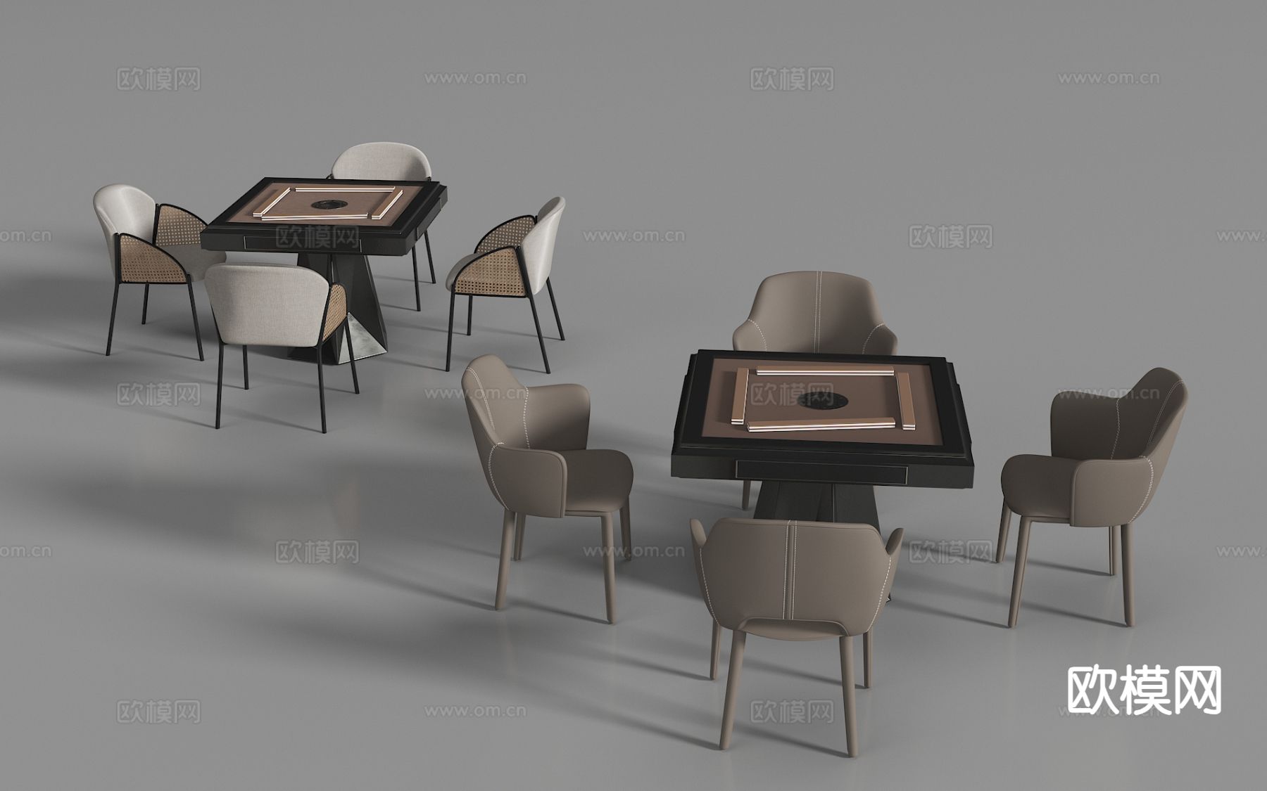 现代麻将桌 棋牌桌3d模型下载