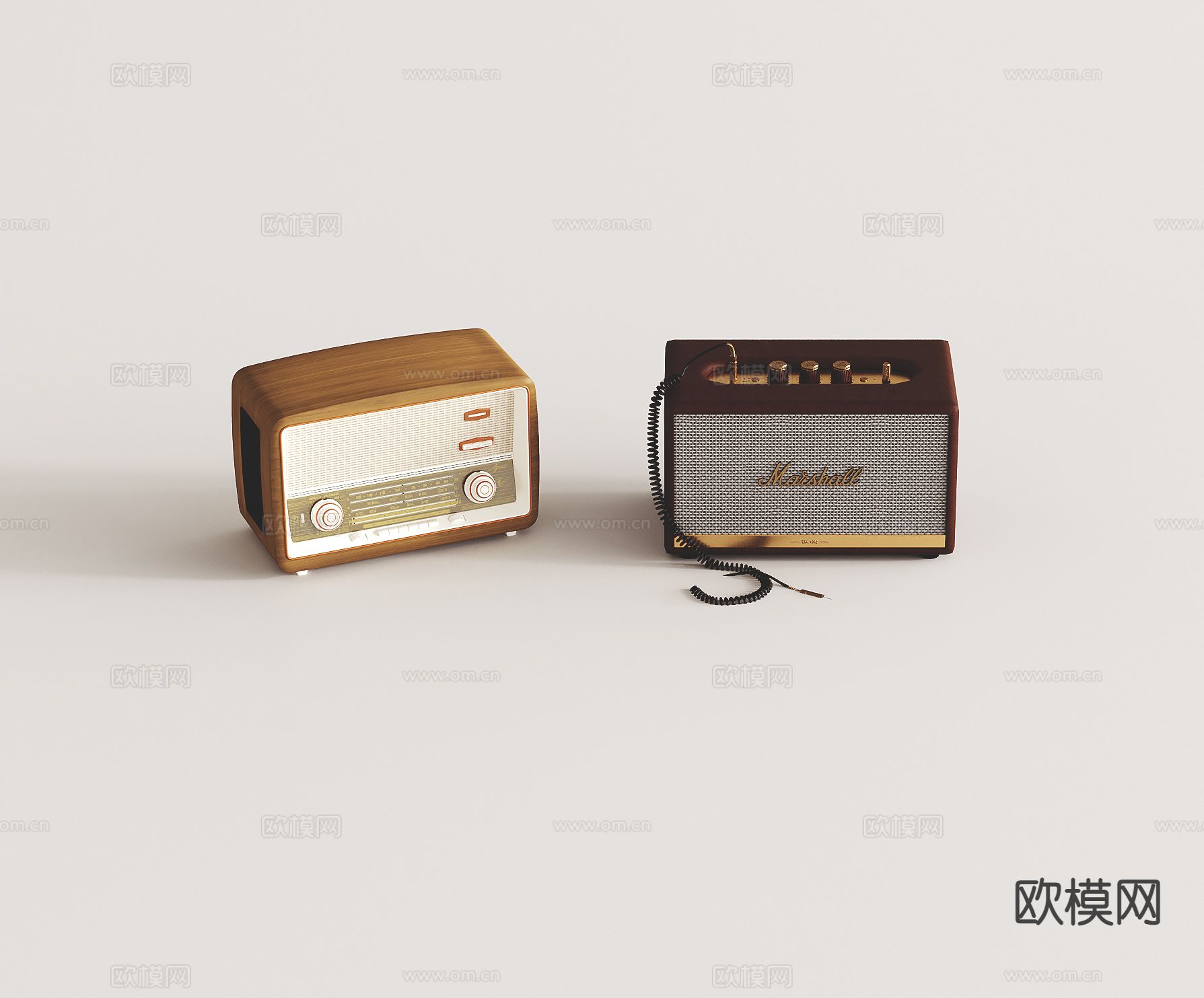 木质音响su模型下载（渲染图2）