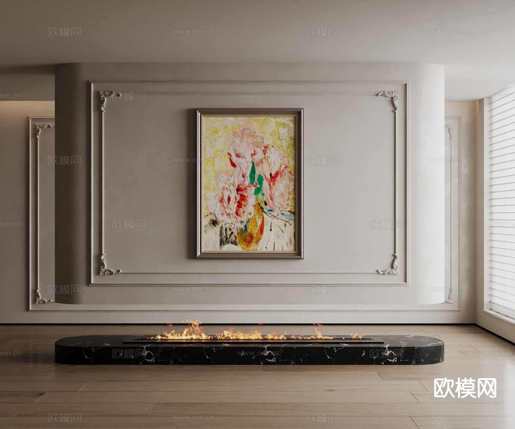 美式装饰画su模型下载（渲染图2）