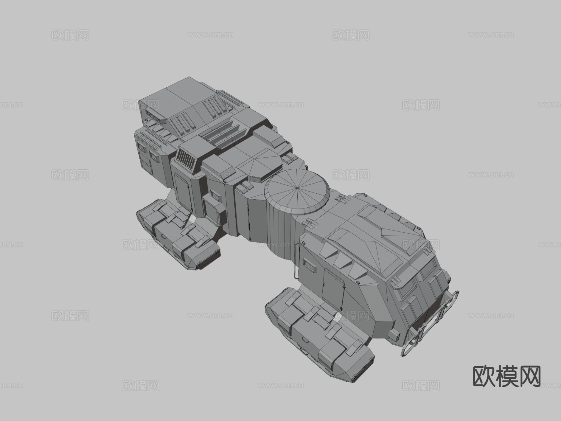 科幻飞船移动总部3d模型