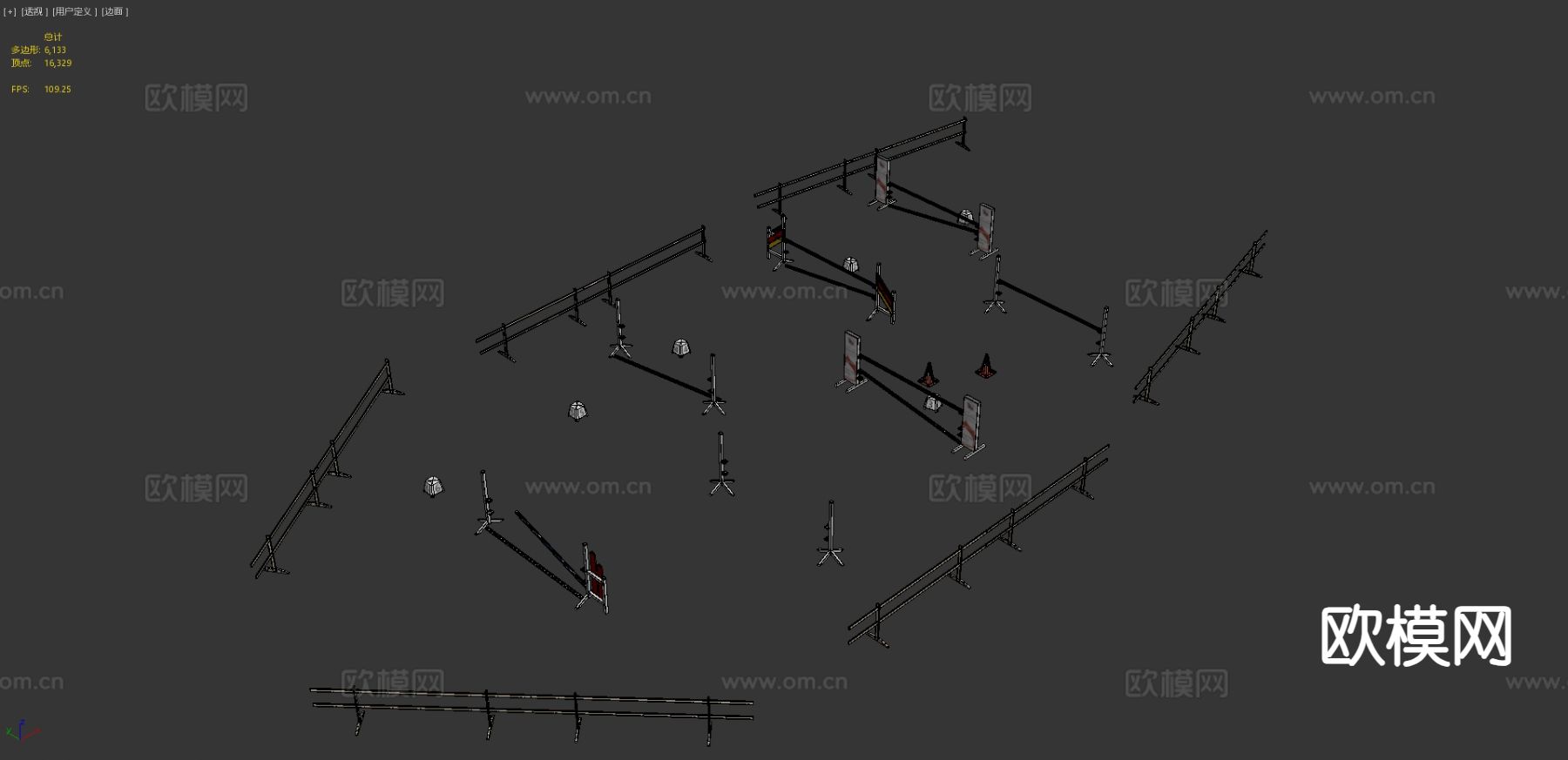 马术障碍物 马跳跃3d模型