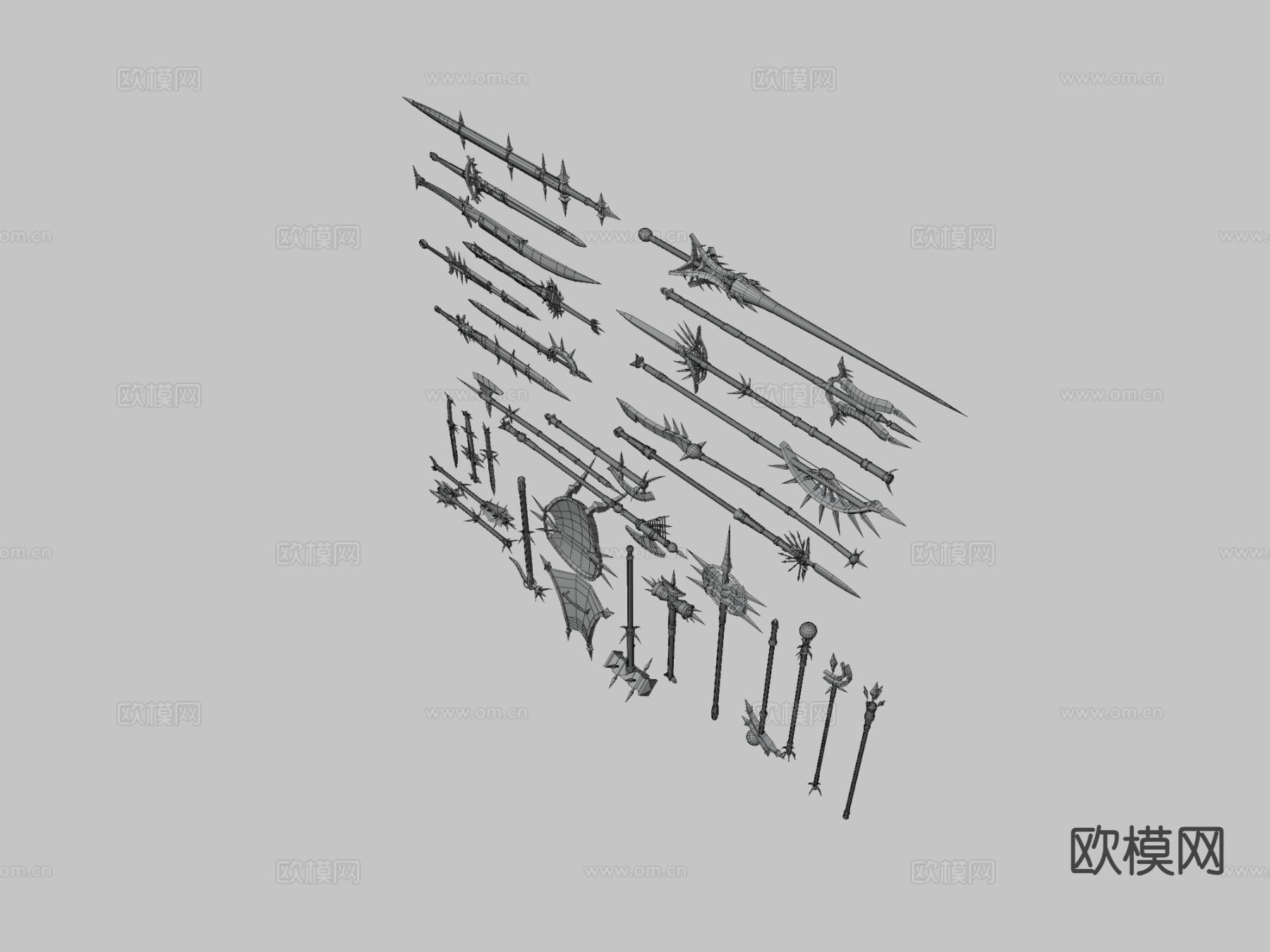 骨制锐利武器包3d模型