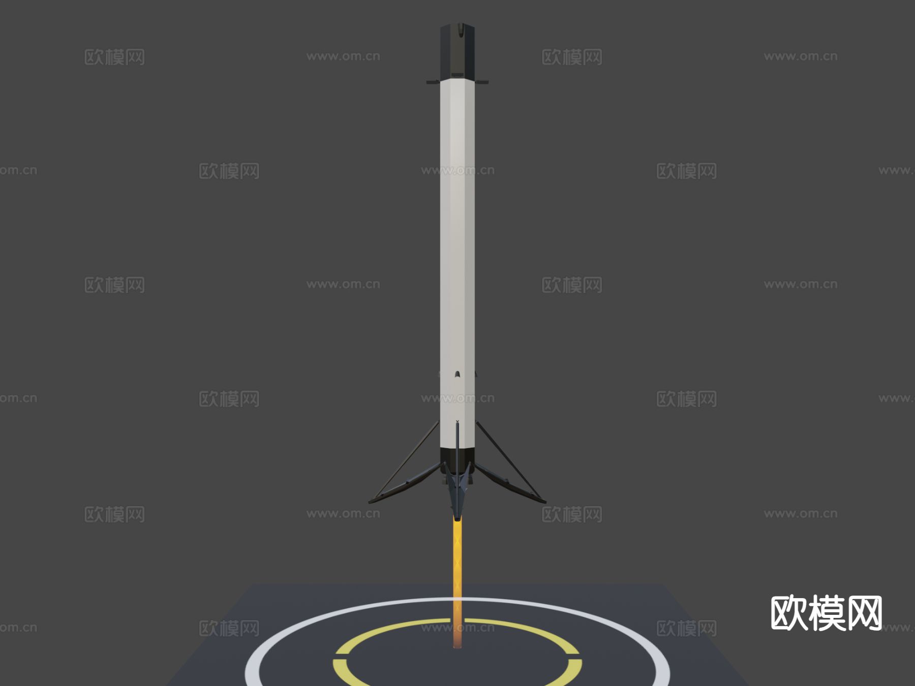 发射的火箭3d模型