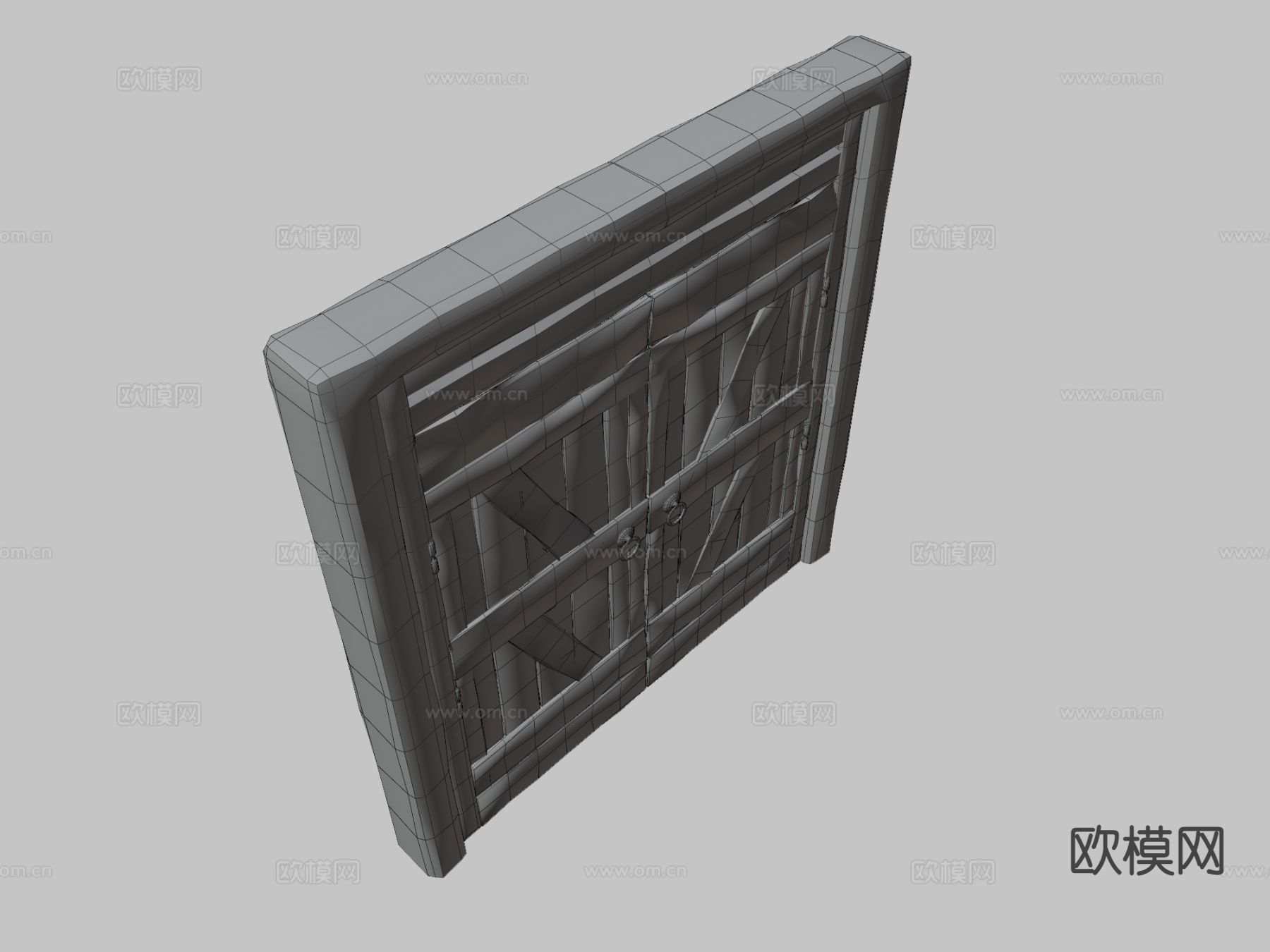 老谷仓门 木门 双开木门3d模型