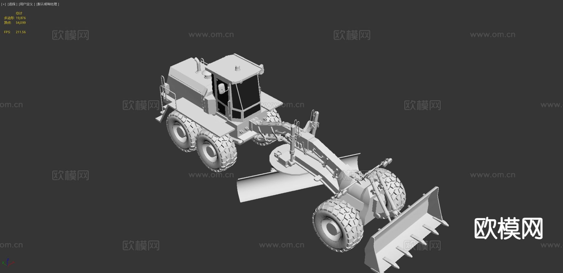 平地机 推土车 挖掘机3d模型