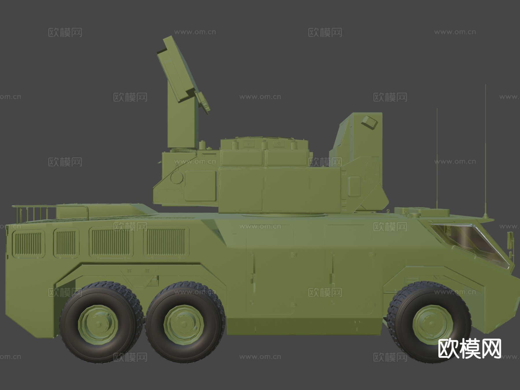 地对空导弹装甲车3d模型