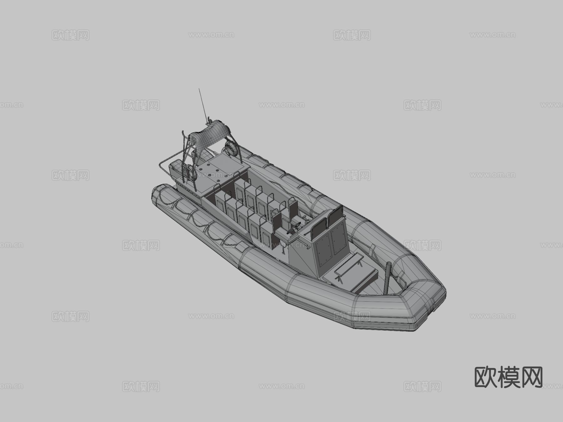 充气巡逻艇3d模型