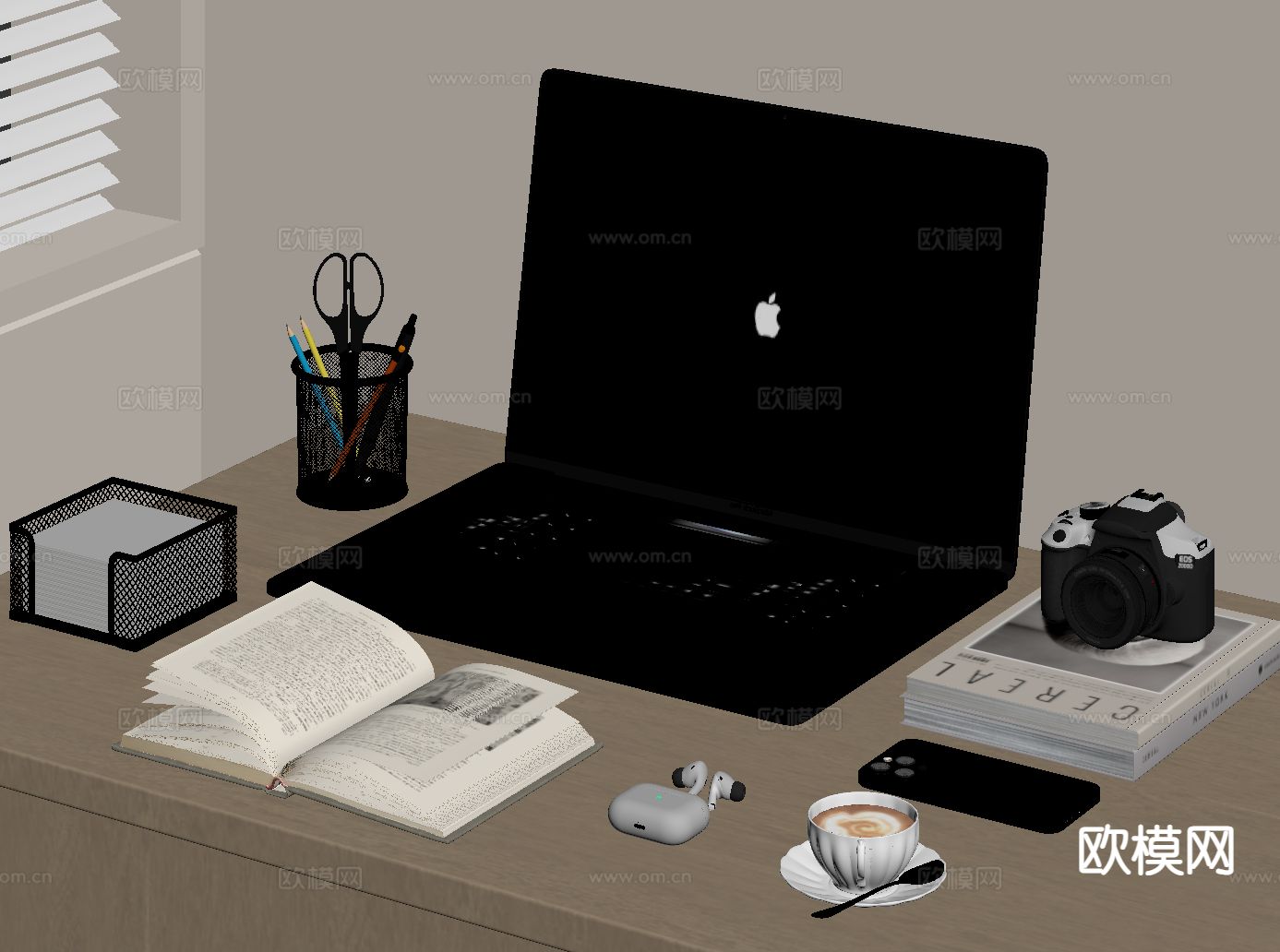 电脑 摄像机 电子产品 摆件su模型下载（渲染图1）
