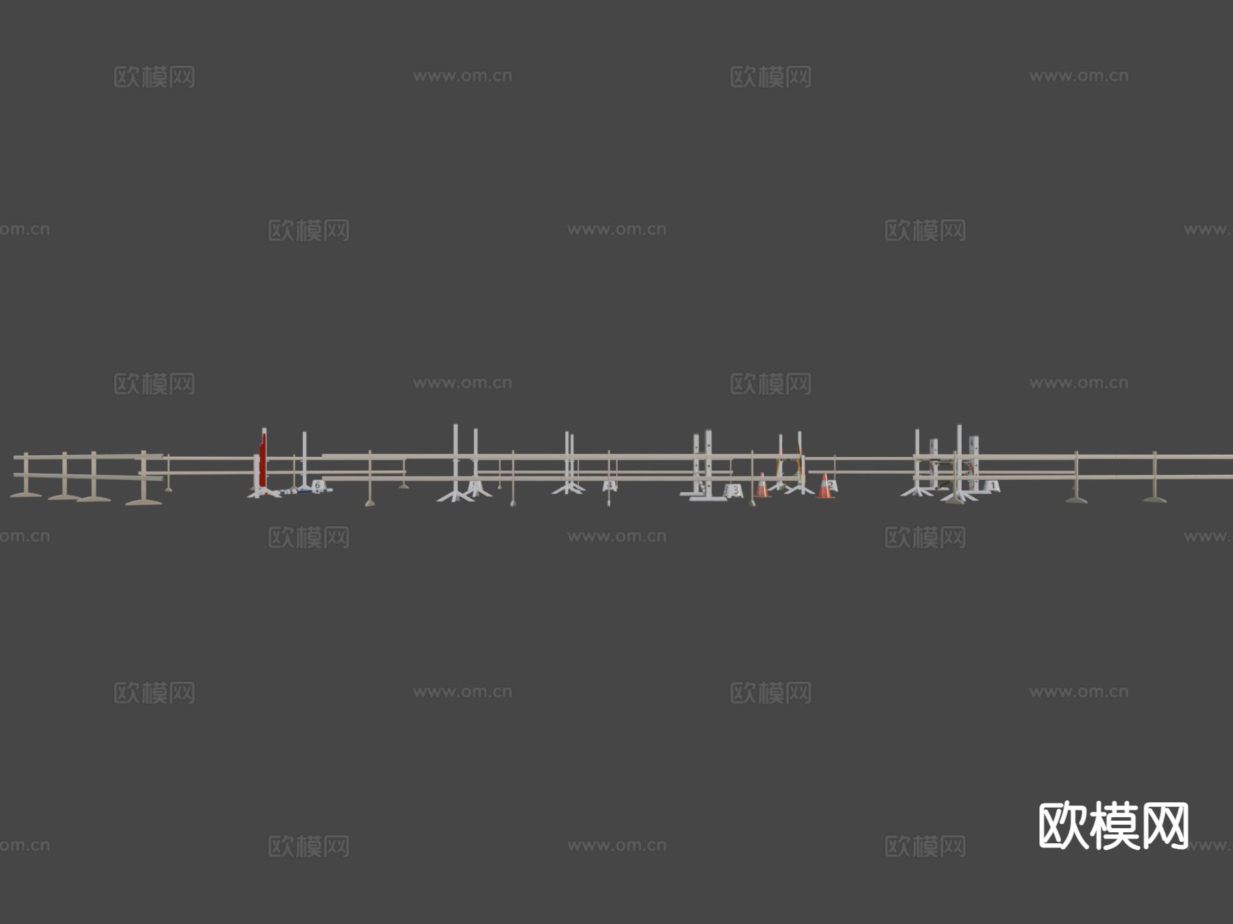 马术障碍物 马跳跃3d模型