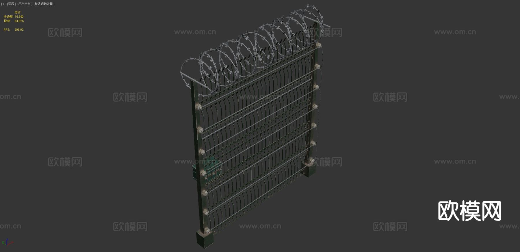 带刺电网 围栏护栏 铁丝网3d模型