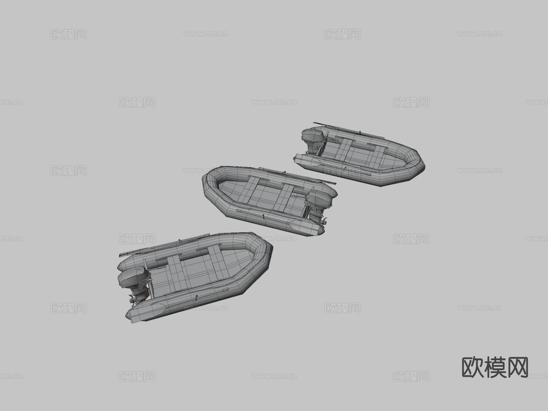 橡皮艇 救生船 充气艇3d模型