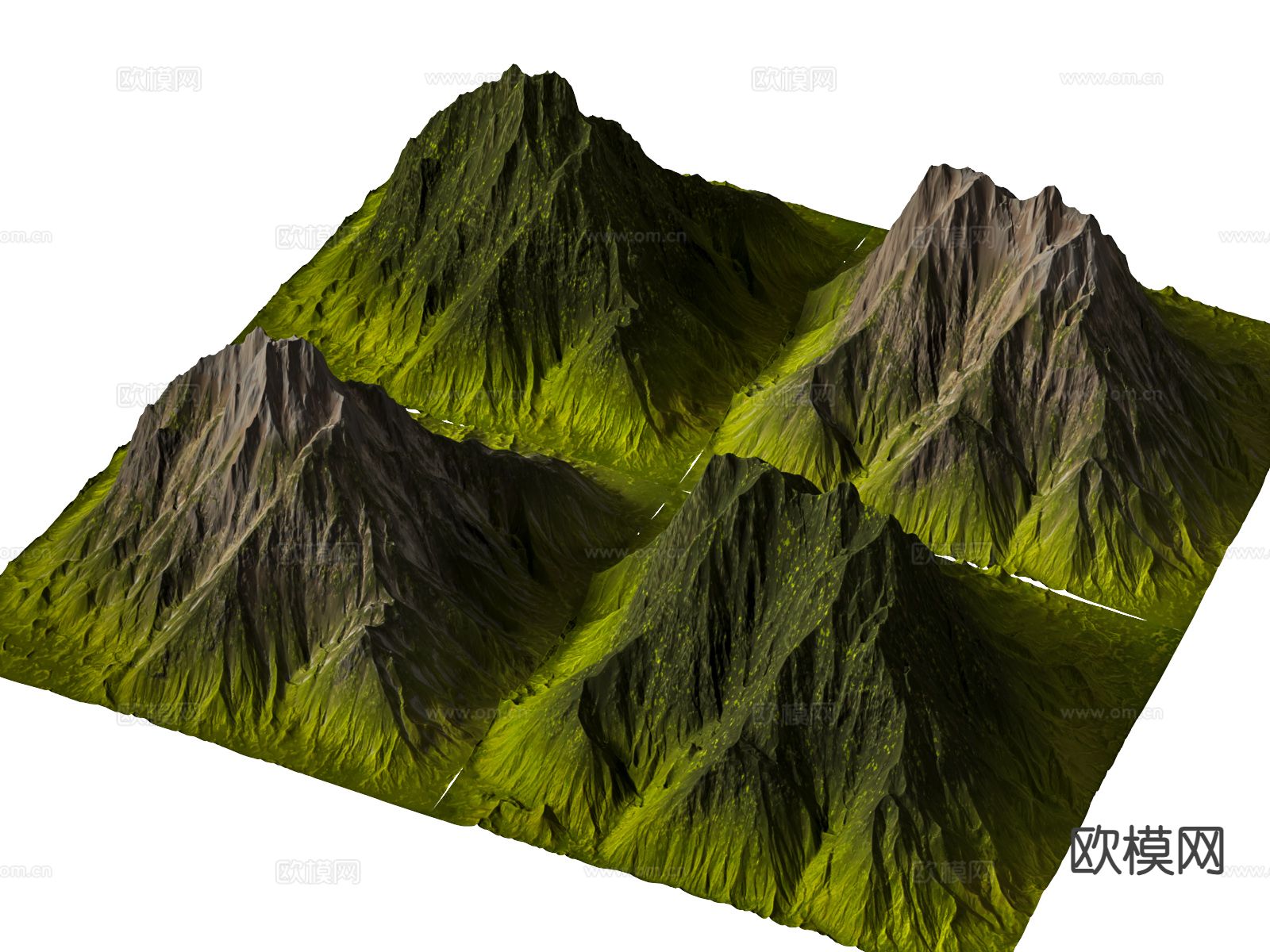 山脉 远山 地形 山坳3d模型