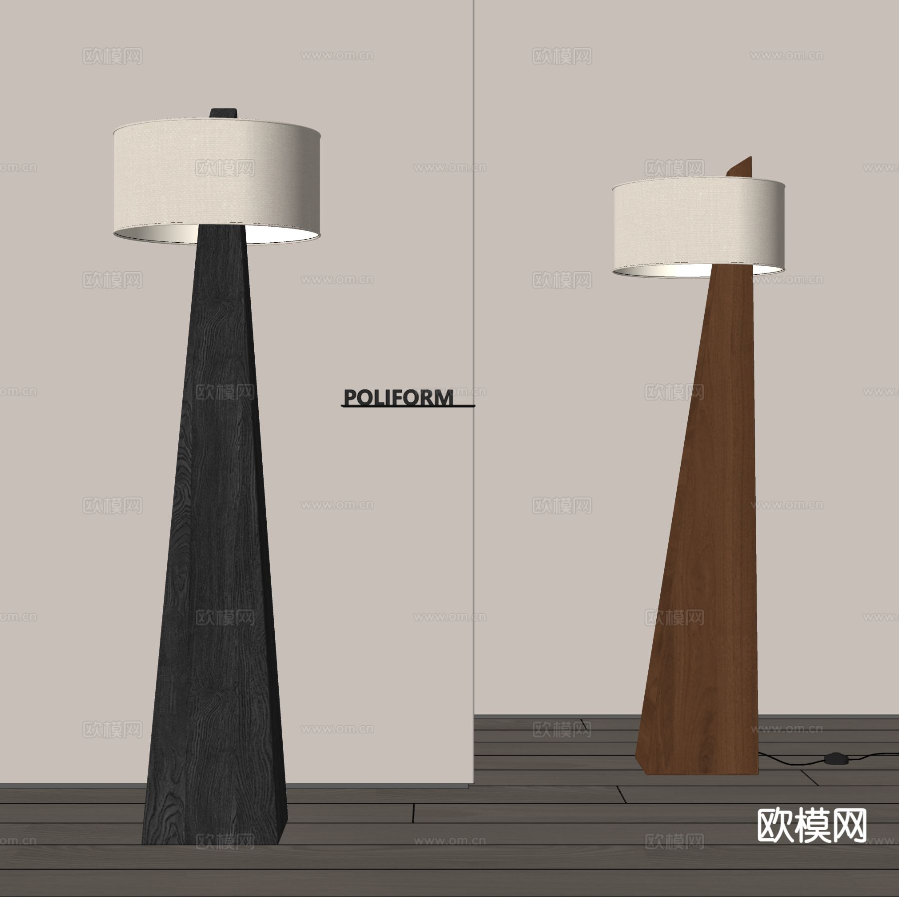 侘寂落地灯su模型下载（渲染图1）