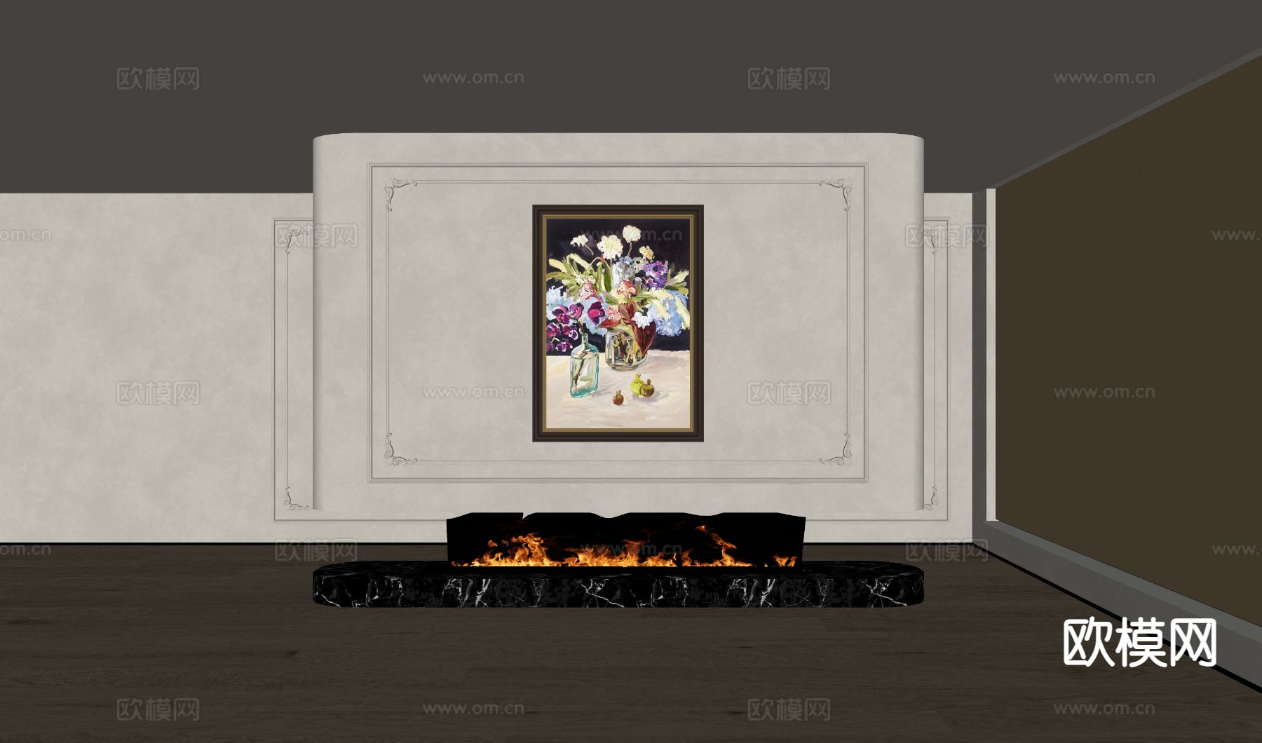 美式装饰画su模型下载（渲染图1）