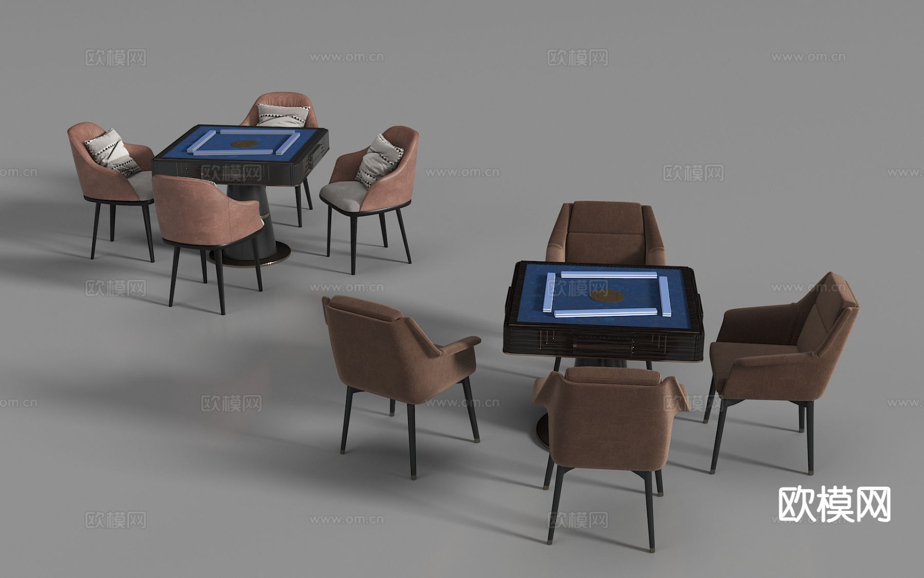 现代麻将桌 棋牌桌3d模型