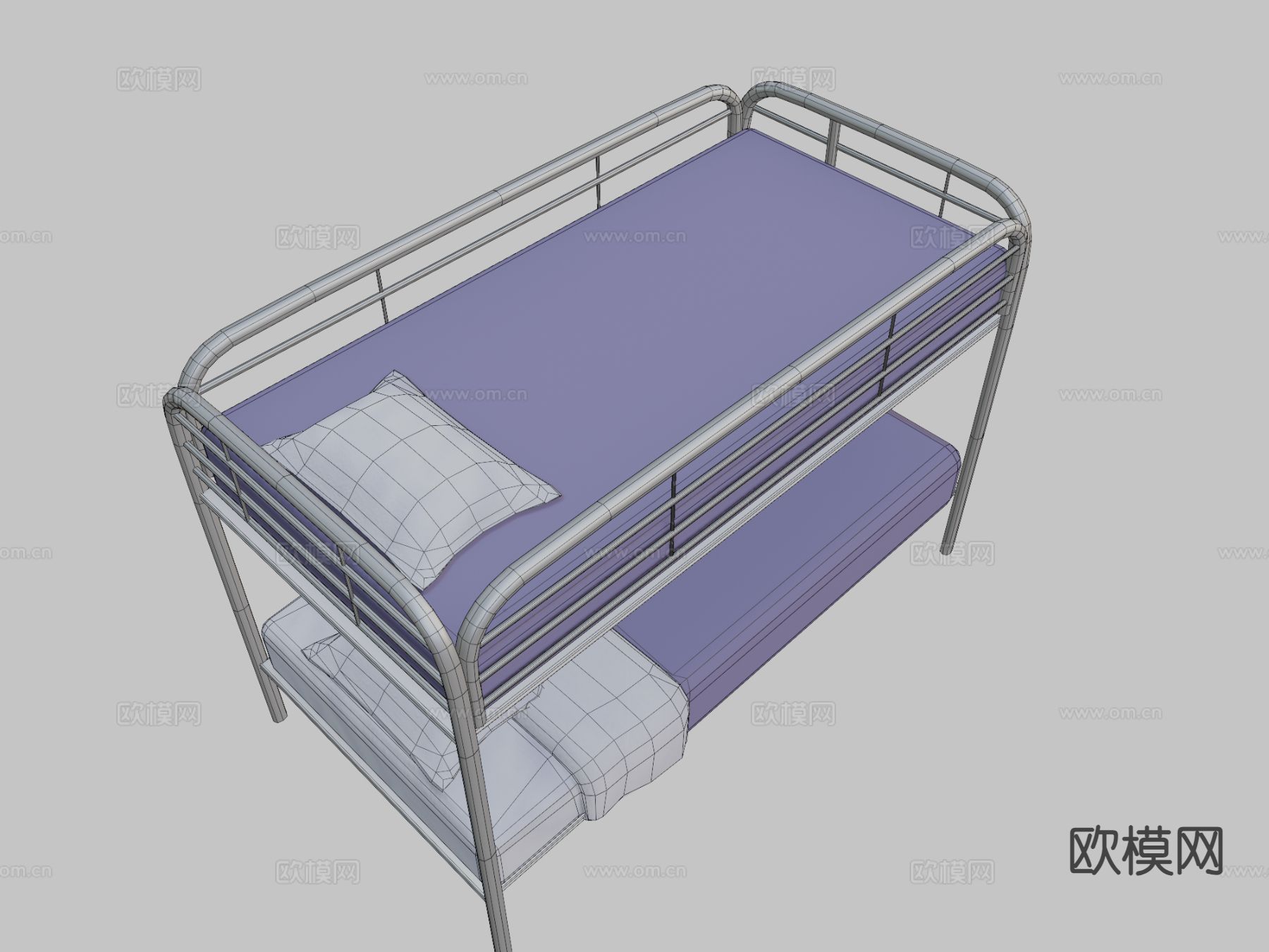 白金属碉堡床 上下床 高低床3d模型