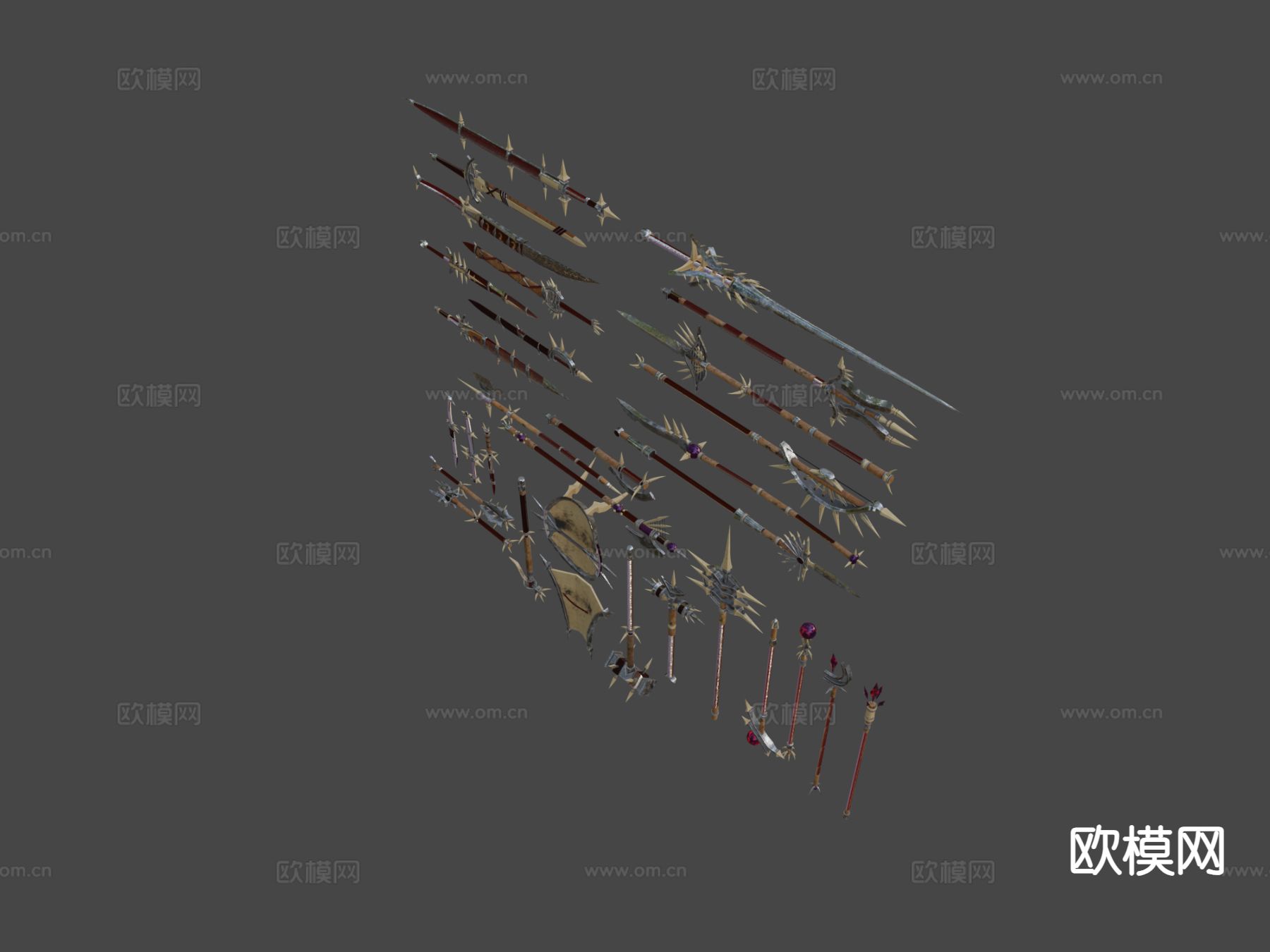 骨制锐利武器包3d模型