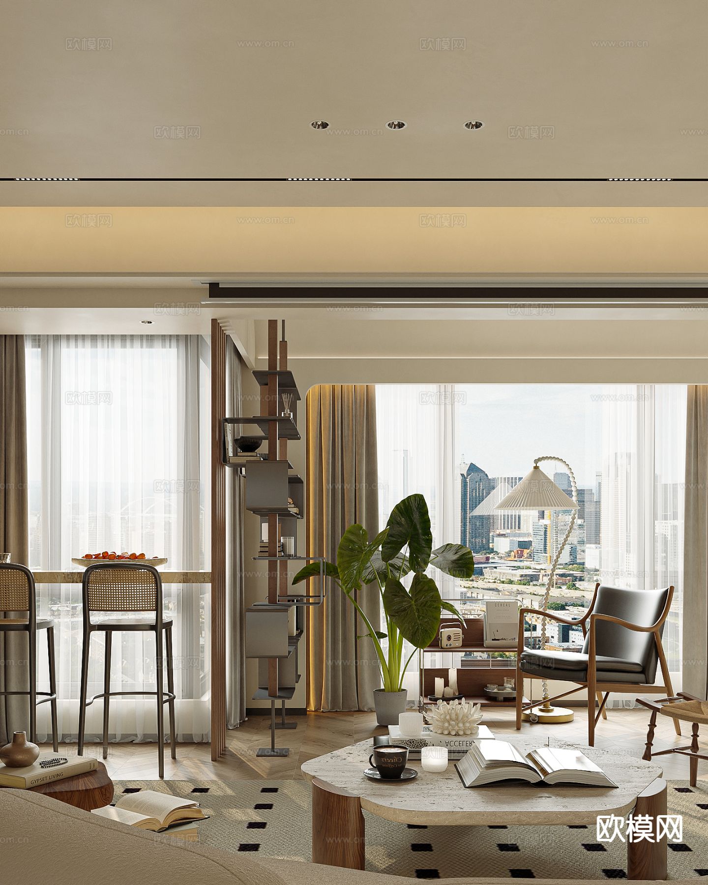 法式客餐厅su模型下载（渲染图4）