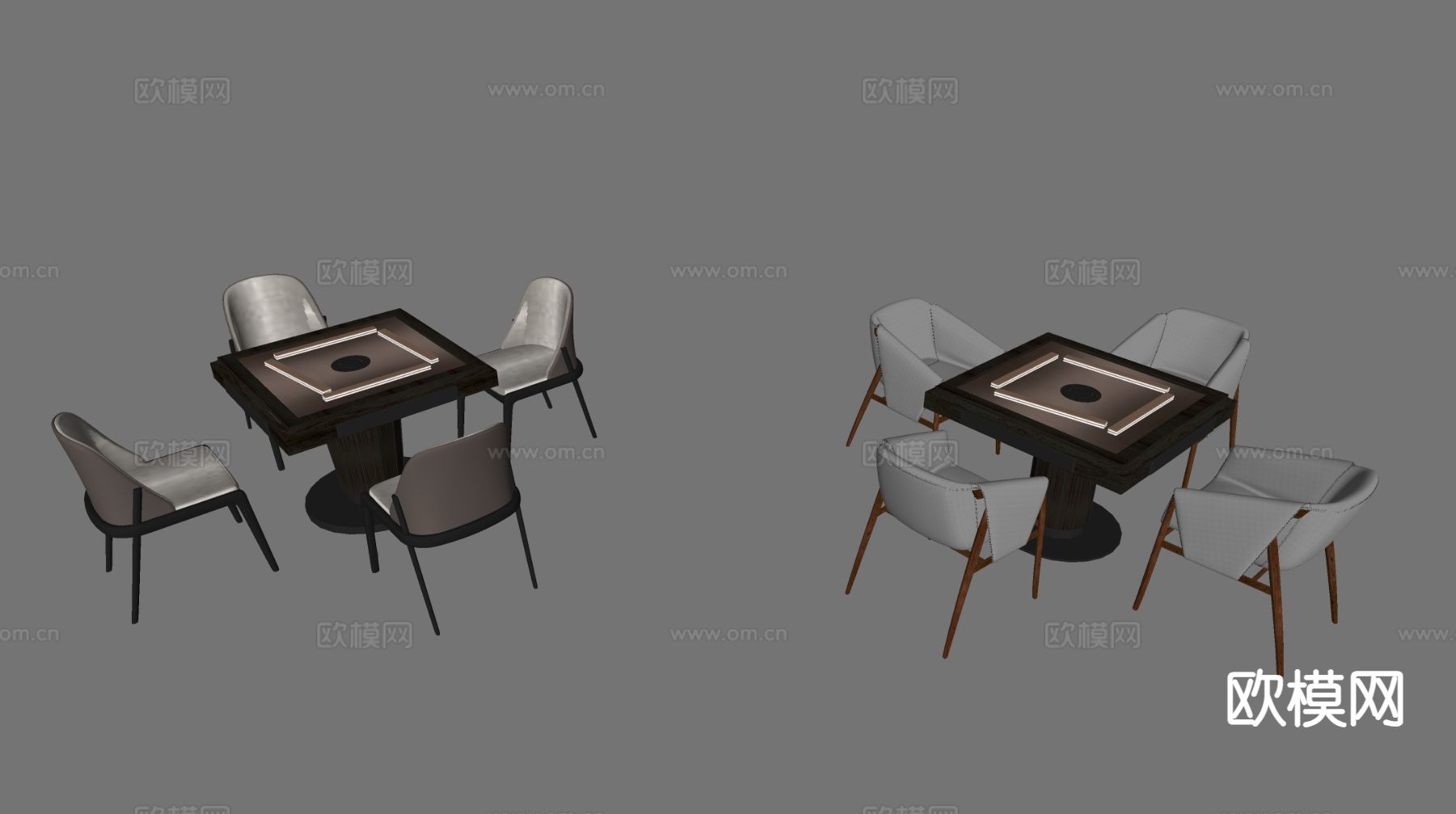 现代麻将桌su模型下载（渲染图1）