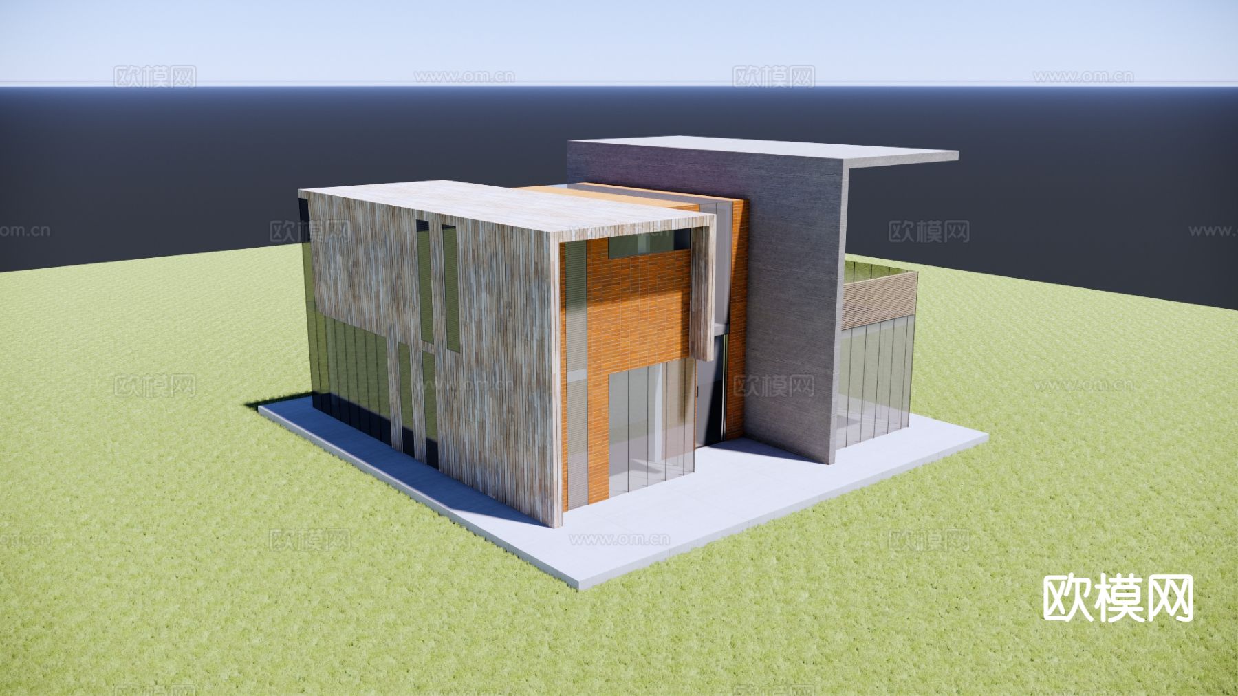 独栋别墅su模型下载（渲染图4）