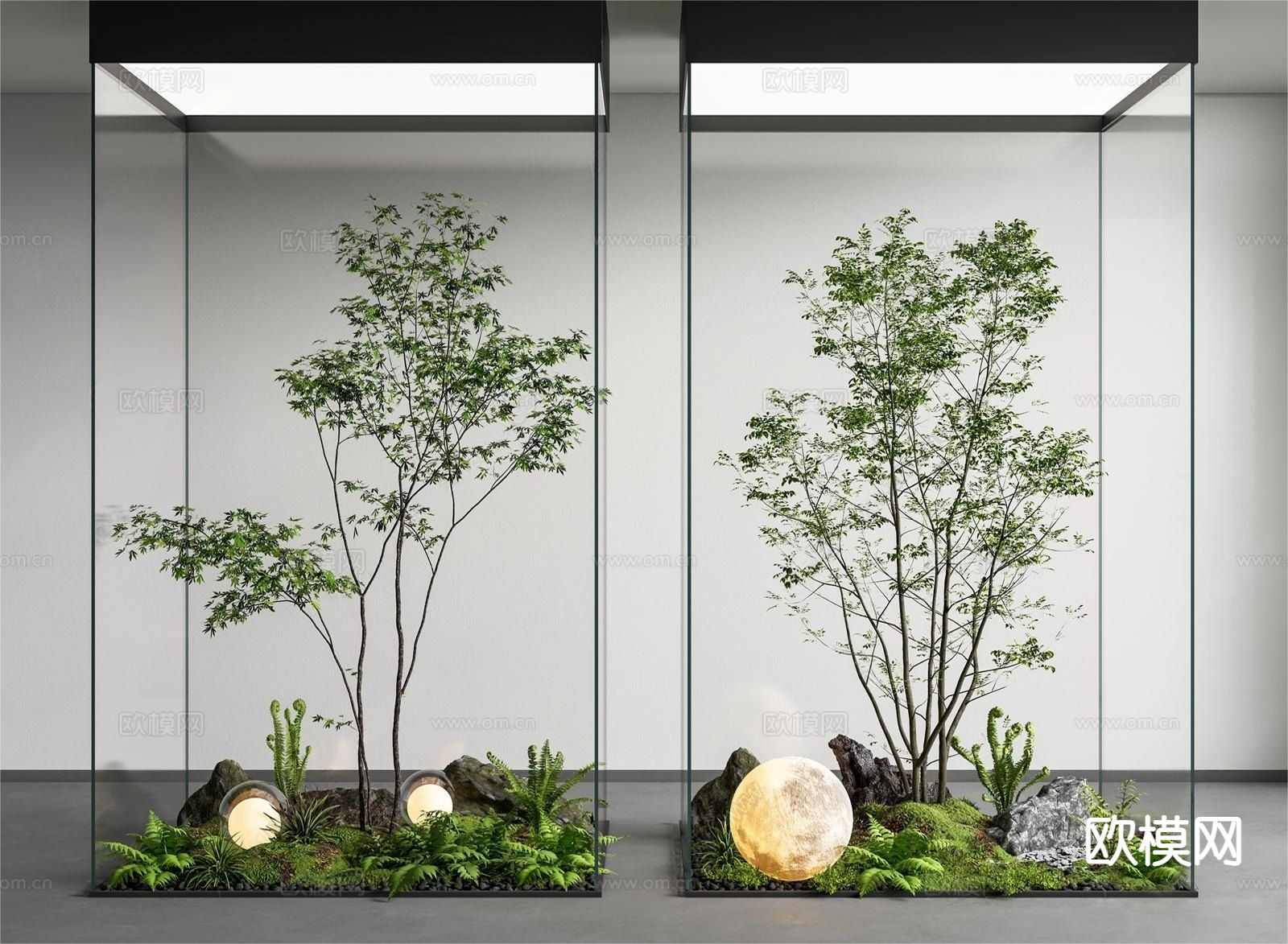 室内景观造景 庭院小品 植物堆3d模型