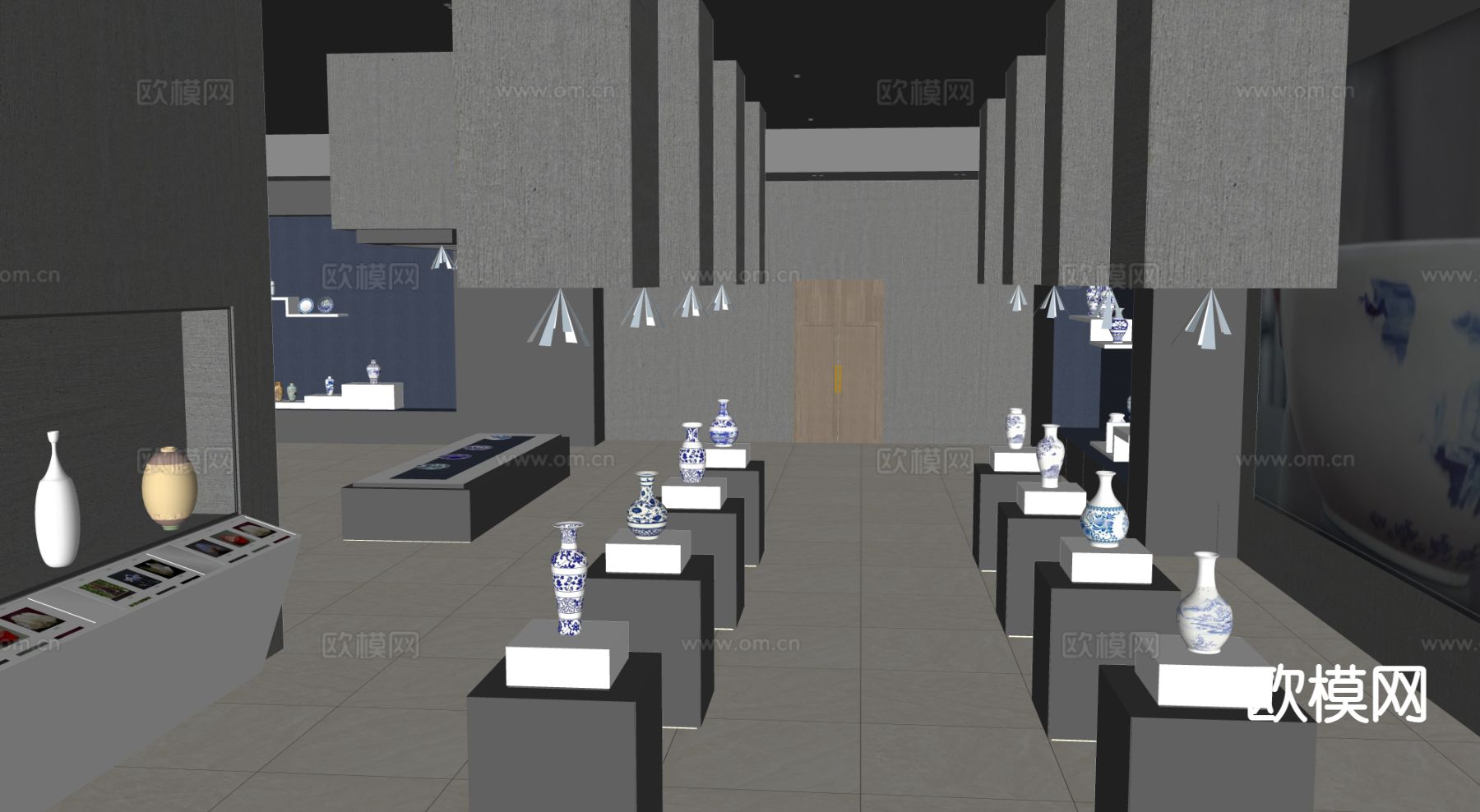 陶瓷博物馆 展览馆su模型下载（渲染图2）