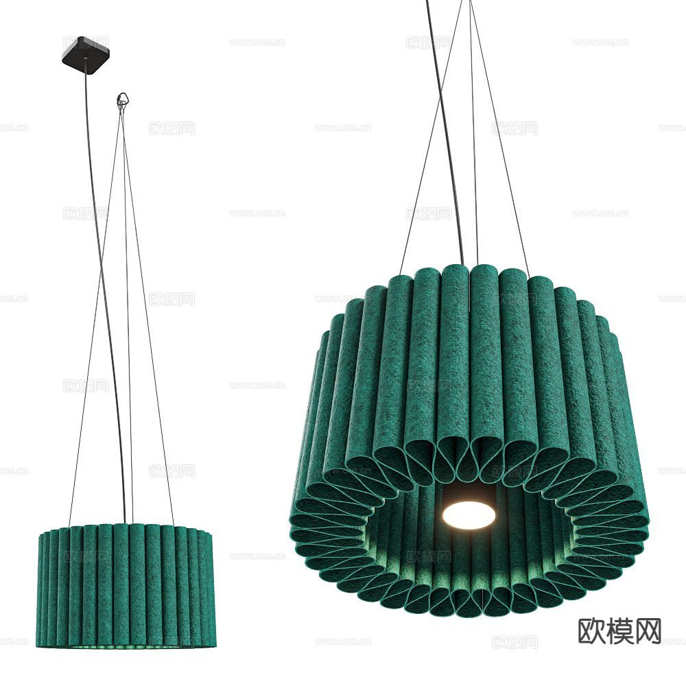 欧式吊灯 布艺吊灯su模型下载（渲染图2）
