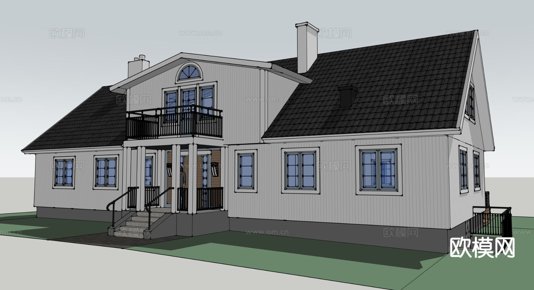 会所别墅su模型下载（渲染图1）