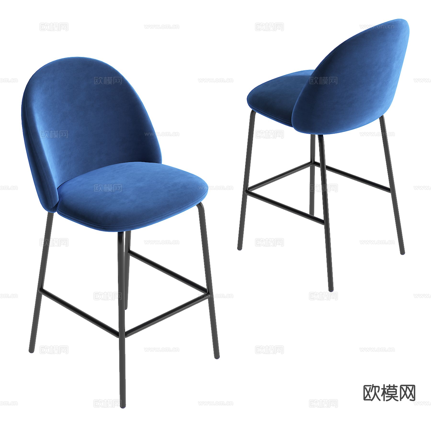 现代吧椅su模型下载（渲染图2）