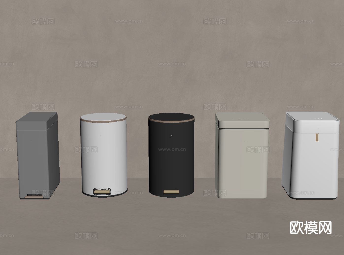 智能垃圾桶 家用垃圾桶su模型下载（渲染图1）