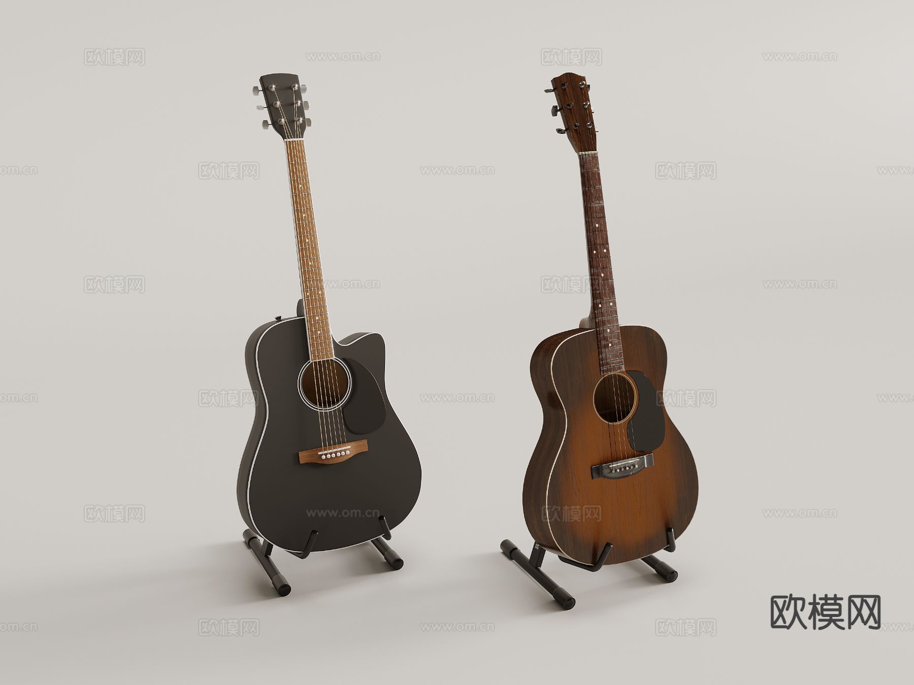 乐器 吉他su模型下载（渲染图2）