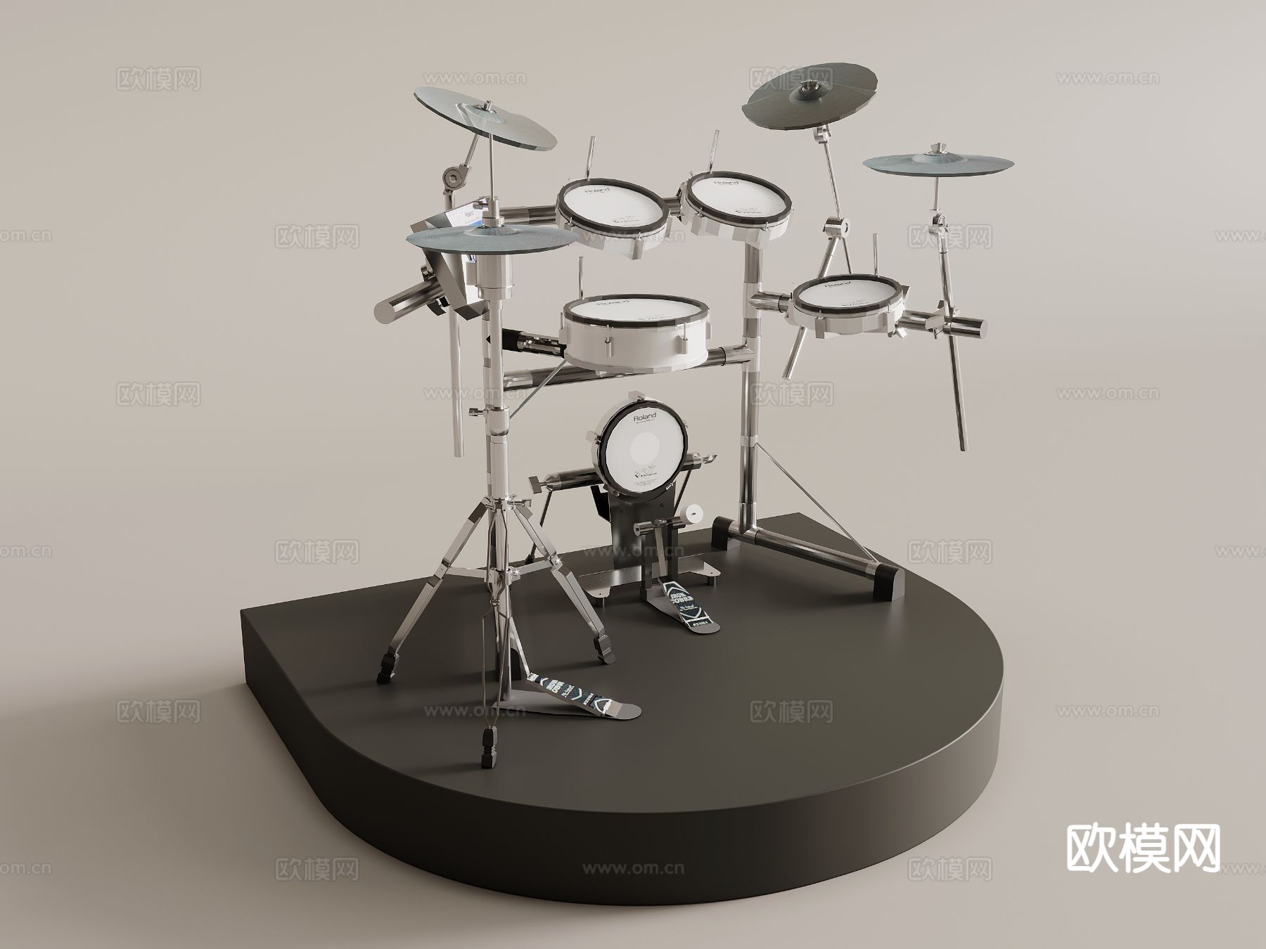 击打乐器 架子鼓su模型下载（渲染图2）