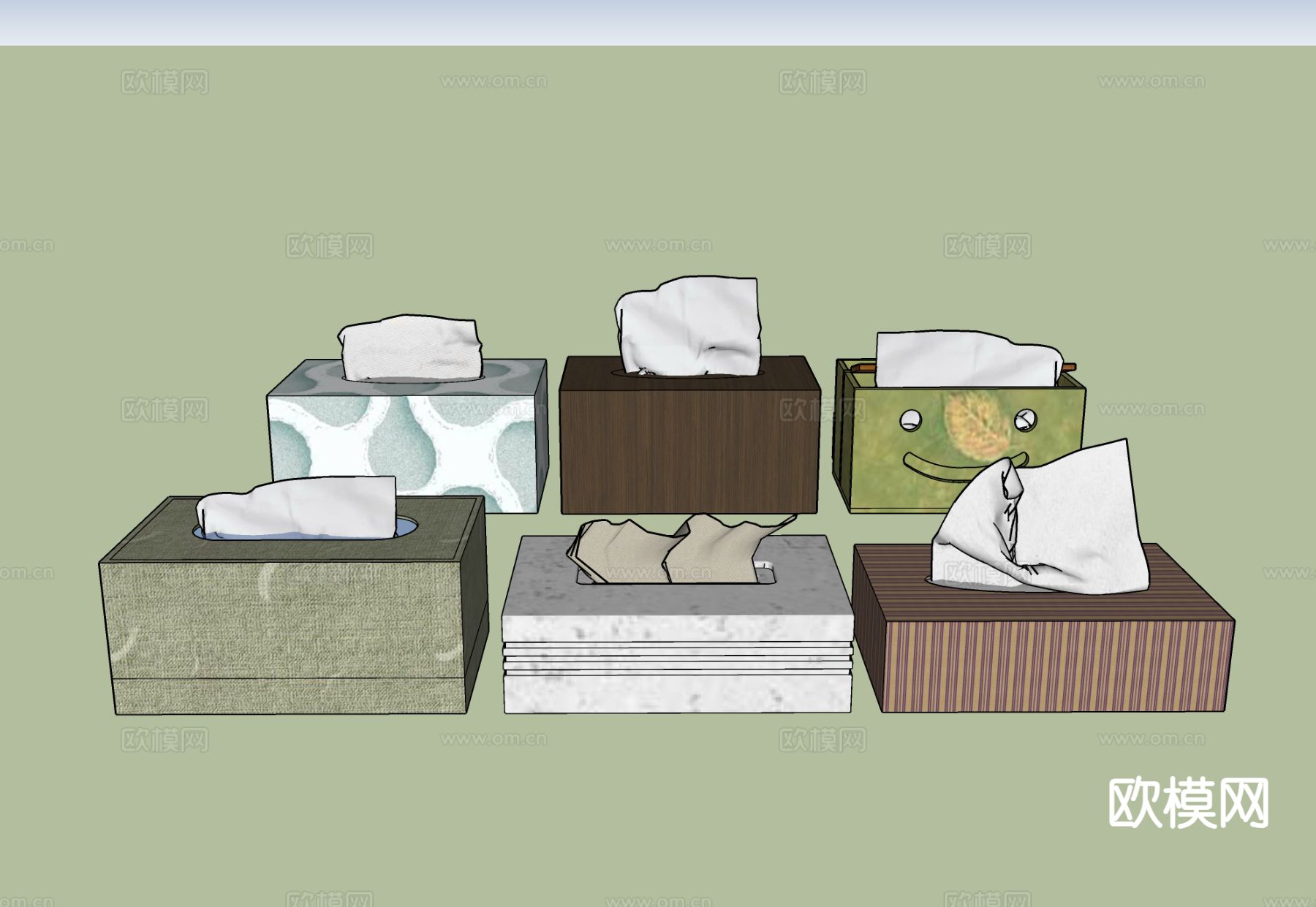 卫生纸盒 纸巾抽纸su模型下载（渲染图3）