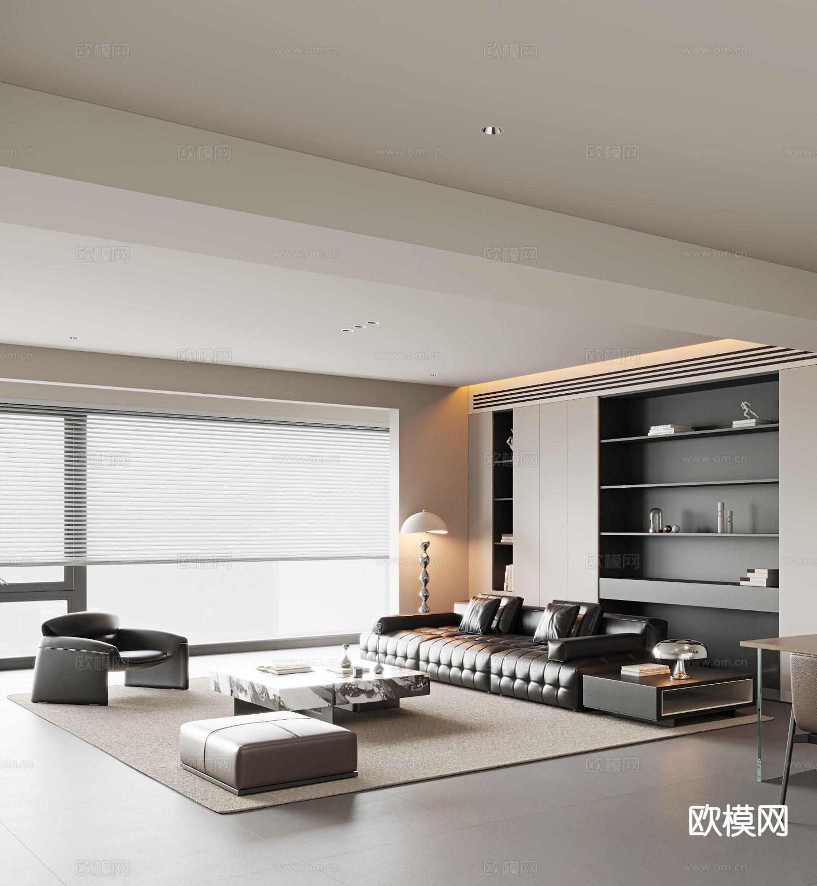 意式客餐厅3d模型下载（渲染图2）