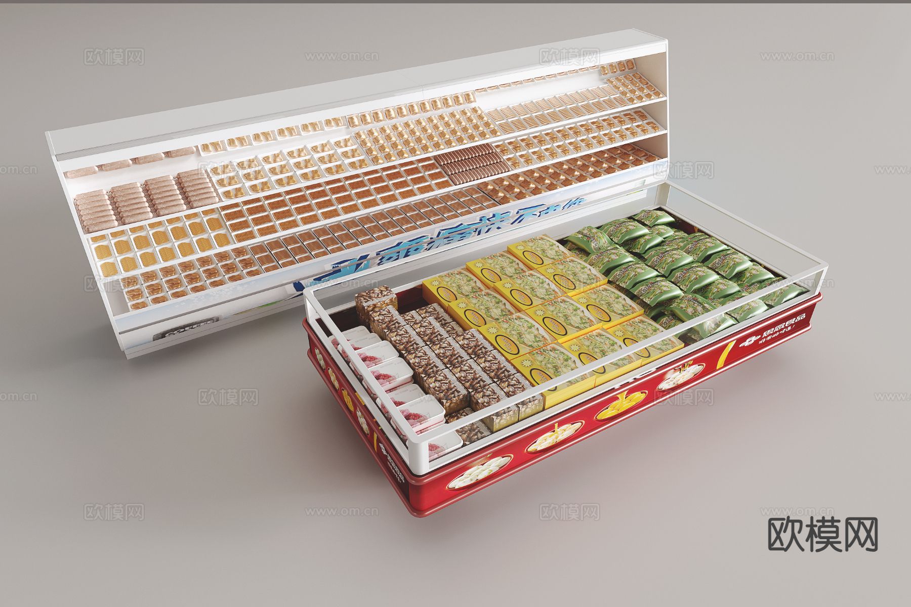 冷藏柜 冷冻 肉柜 保鲜柜su模型下载（渲染图2）