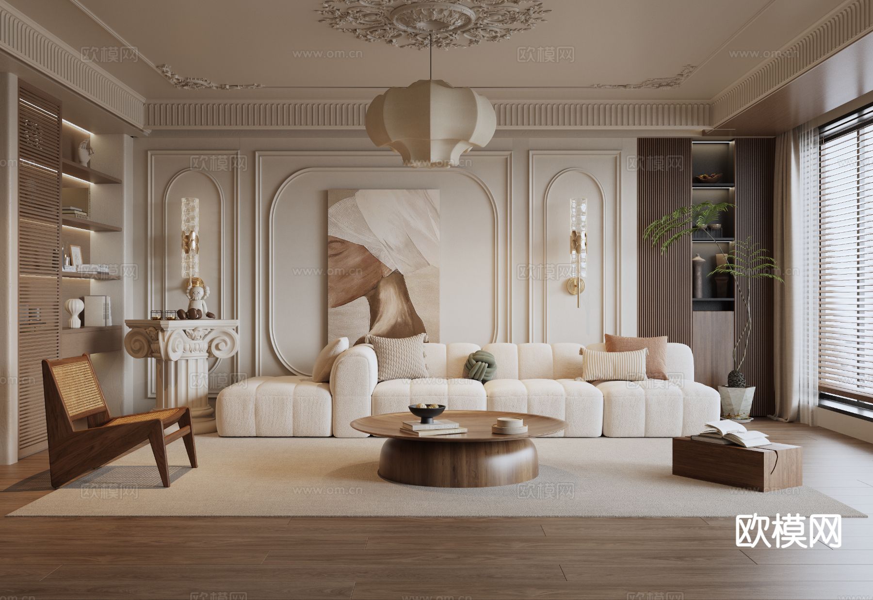 侘寂客厅su模型下载（渲染图2）