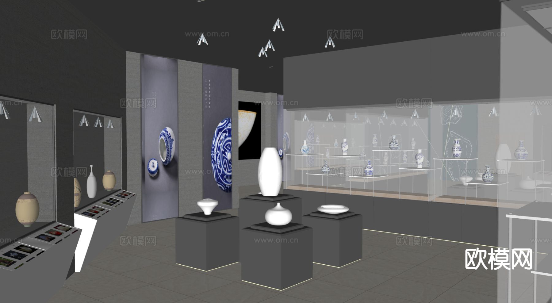 陶瓷博物馆 展览馆su模型下载（渲染图1）